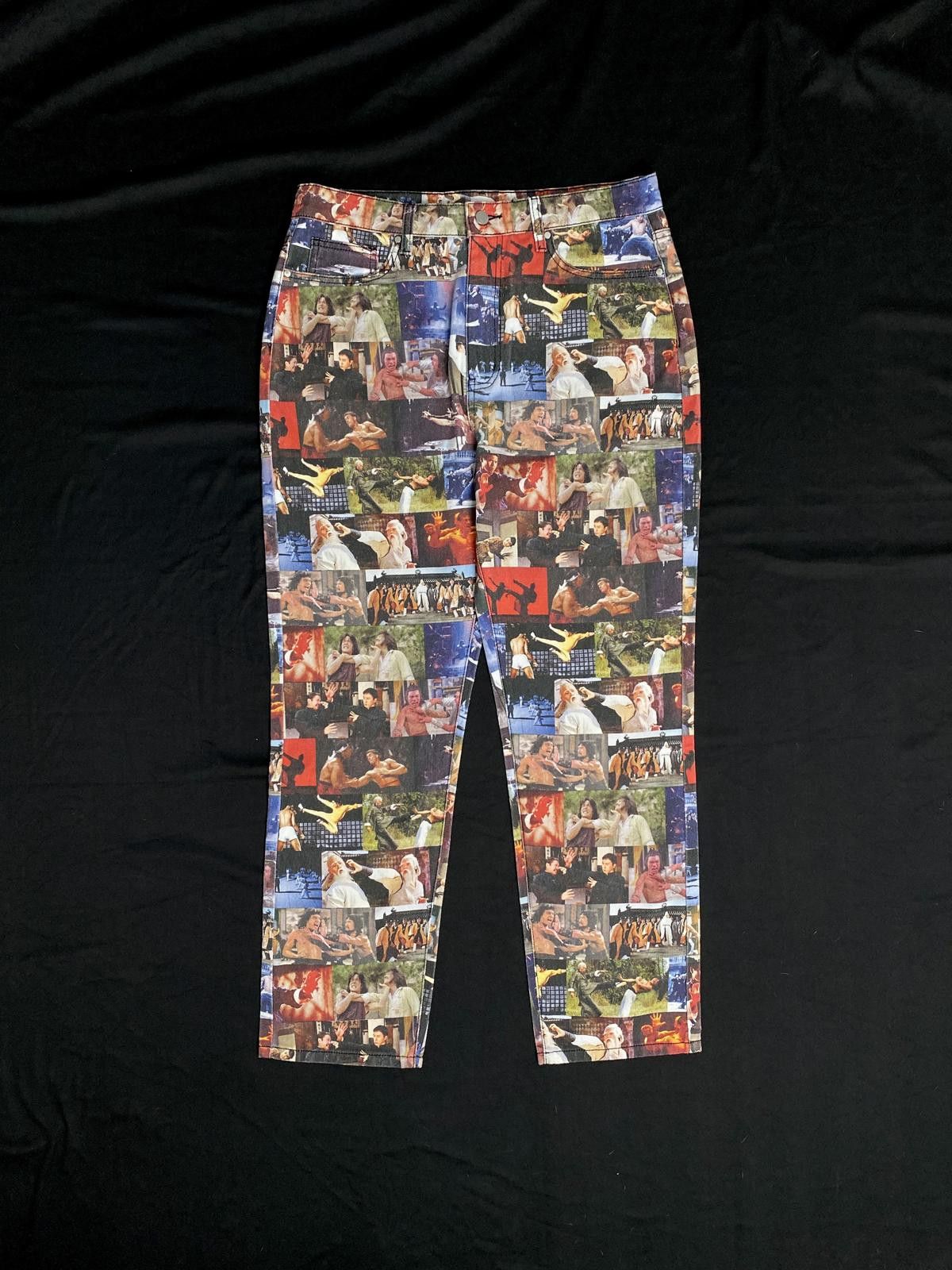 Japanese Brand Rare Karate Kid All Over Print Kung Fu Denim Jeans Bruce Lee Size US 33 - 1 Thumbnail