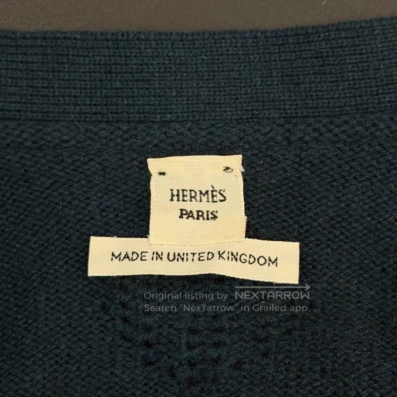 Hermes Navy Cashmere Long Cardigan