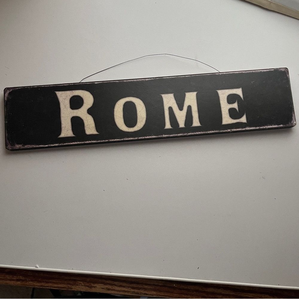 Panhandle Slim Rome Italy Hanging Wooden Sign, Wall Dcor for Home Office Size ONE SIZE - 2 Thumbnail