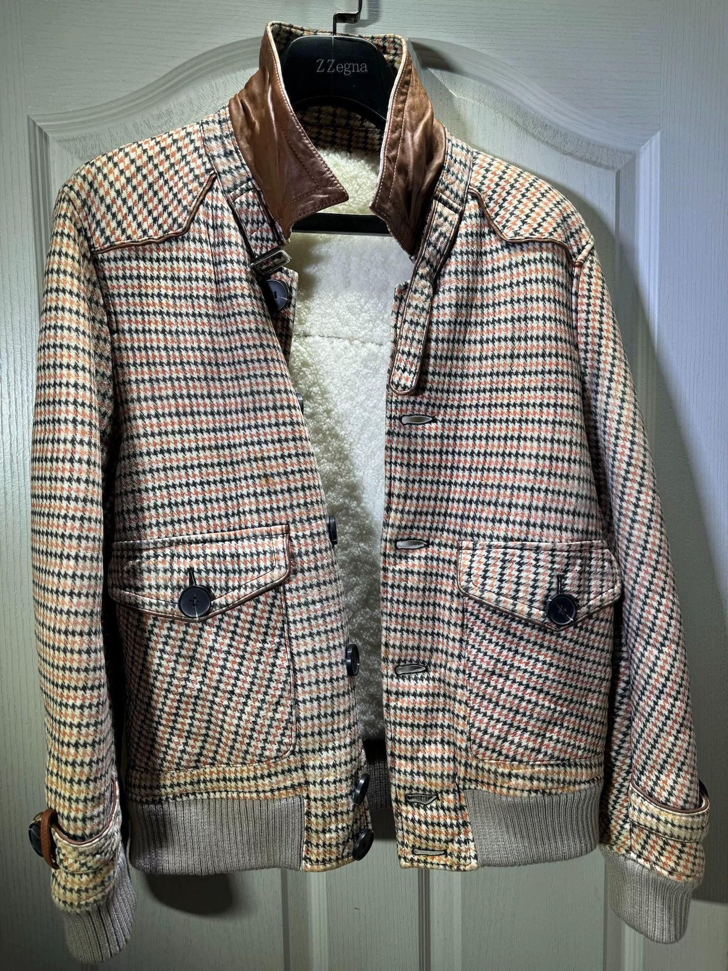 Prada Prada Men's Houndstooth Fur Jacket Size US M / EU 48-50 / 2 - 1 Thumbnail