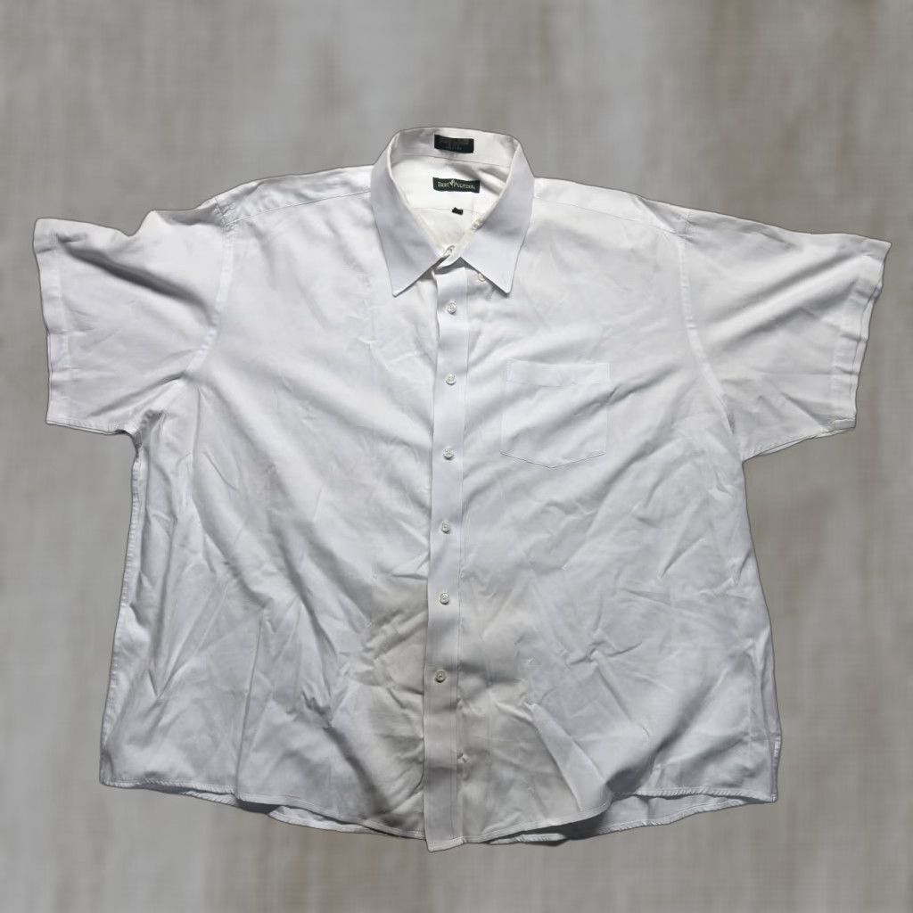 Vintage Bert Pulitzer Shirt Solid White Short Sleeve Button Up Adult Men's Size 20 Big & Tall White Cotton Shirt Button-Down 20 Bert Pulitzer Mens Shirt Size US XXL / EU 58 / 5 - 1 Thumbnail