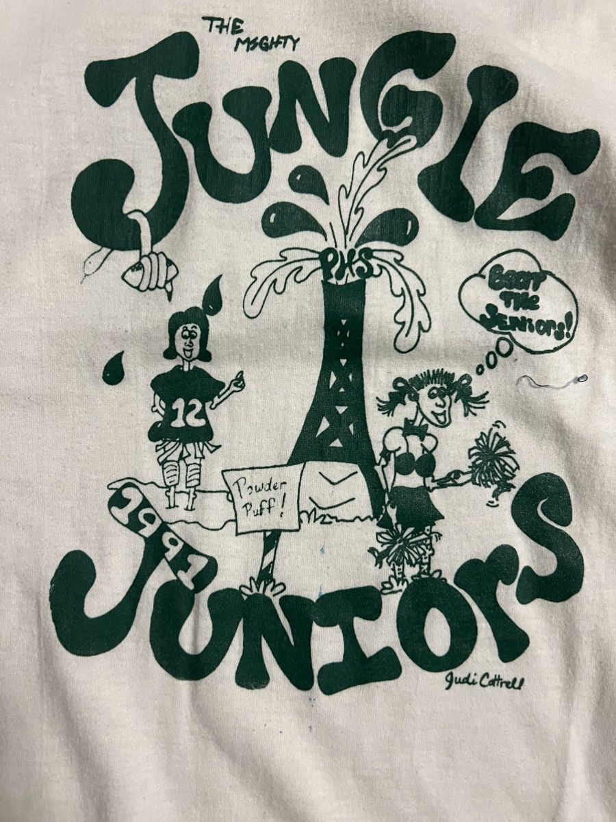 Vintage Vintage 90s Powder Puff Single Stitch Tee Shirt Size US XXL / EU 58 / 5 - 2 Thumbnail
