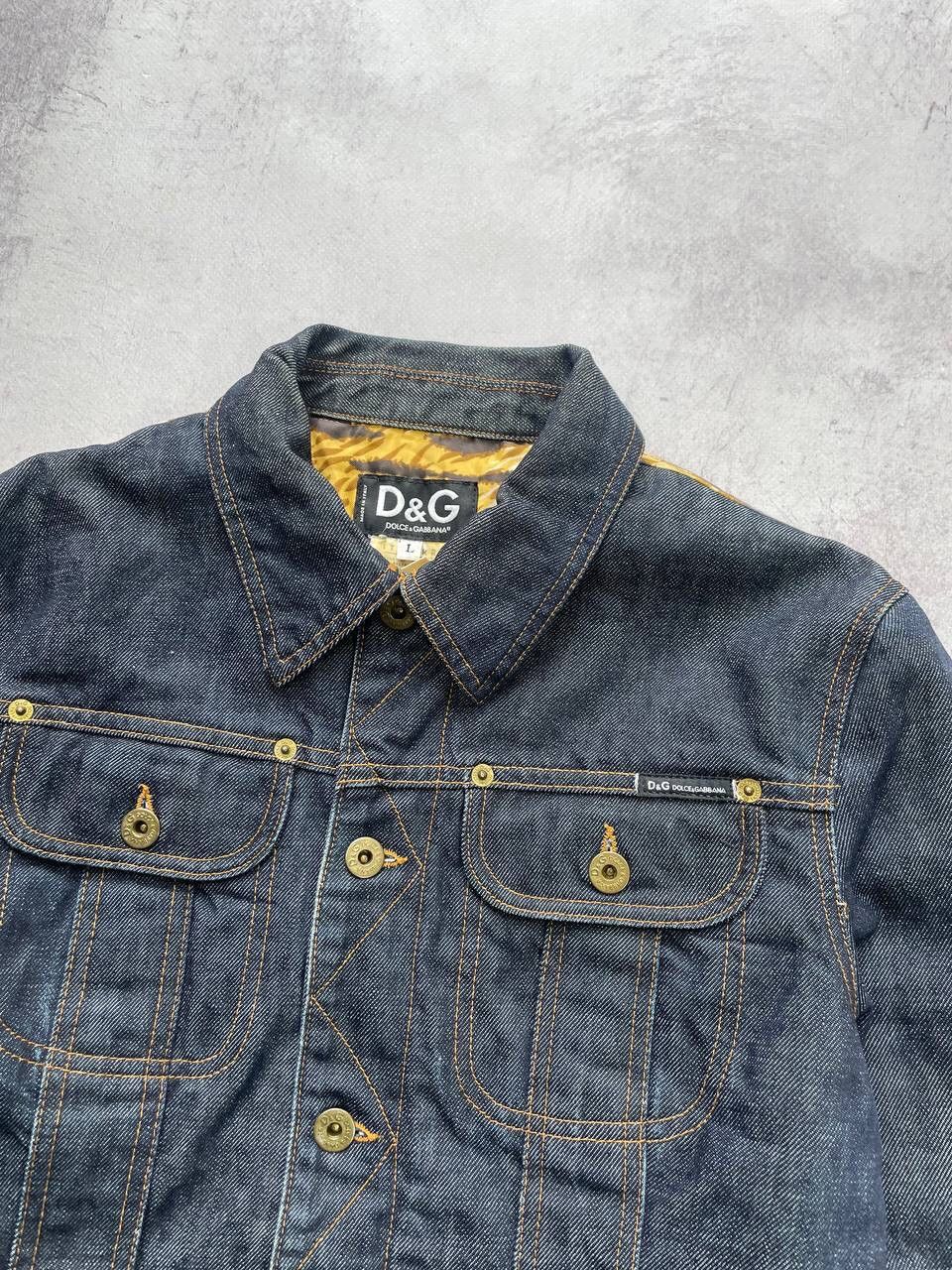 Dolce & Gabbana × Japanese Brand × Vintage Vintage Crazy Dolce & Gabbana Denim Tiger Jacket Y2K Size S / US 4 / IT 40 - 4 Thumbnail