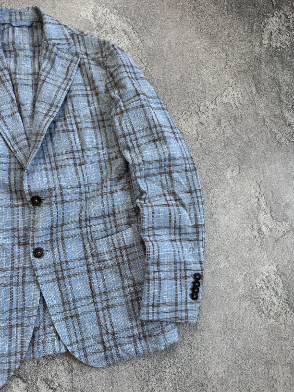 L.B.M. 1911 L.B.M. 1911 tailored Chekered wool blazer casual jacket Size 48R - 5 Thumbnail