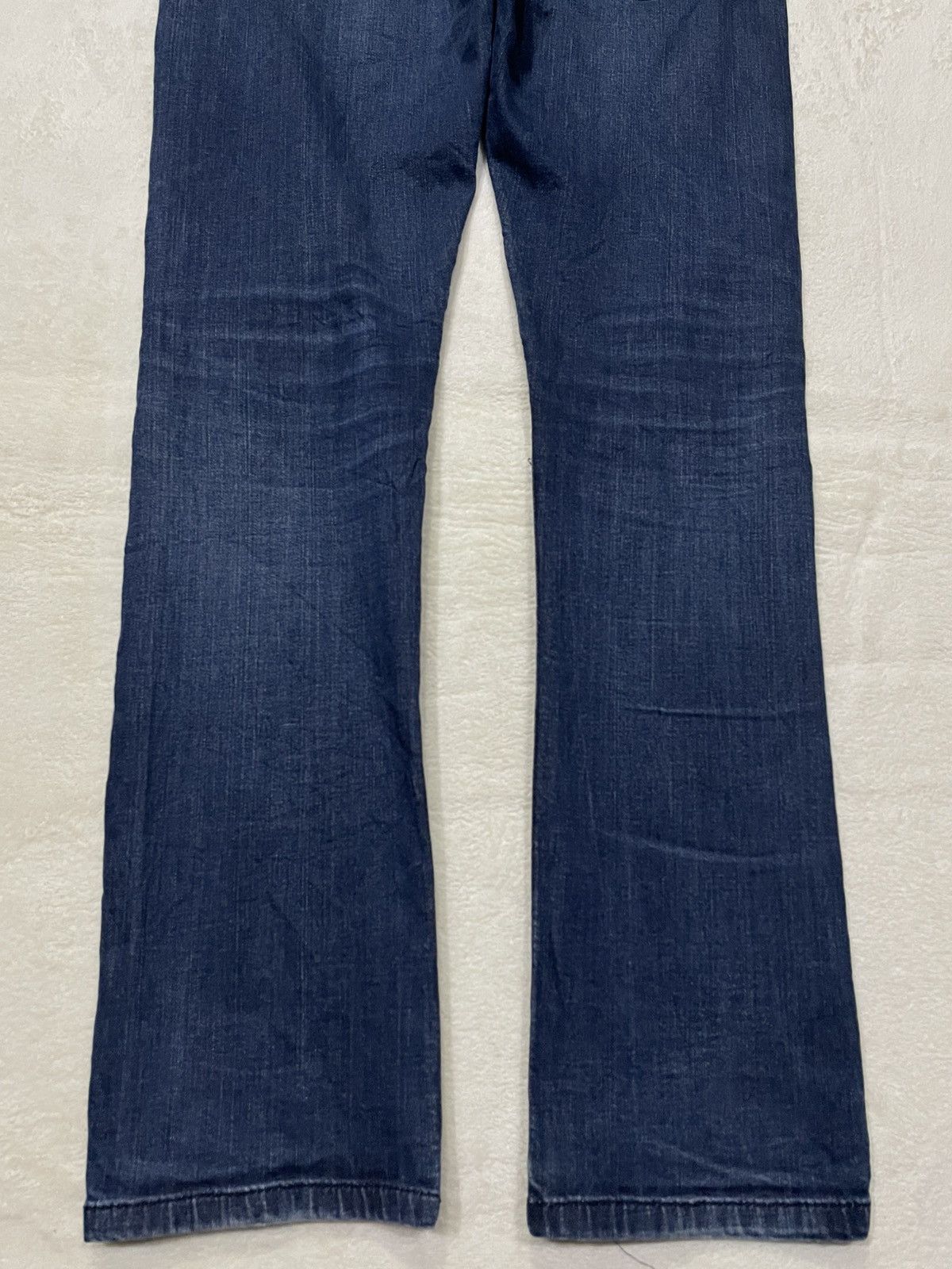 Japanese Brand Vintage KRS Denim Skinny Faded Distress Dark Blue Jeans Size US 33 - 16 Thumbnail