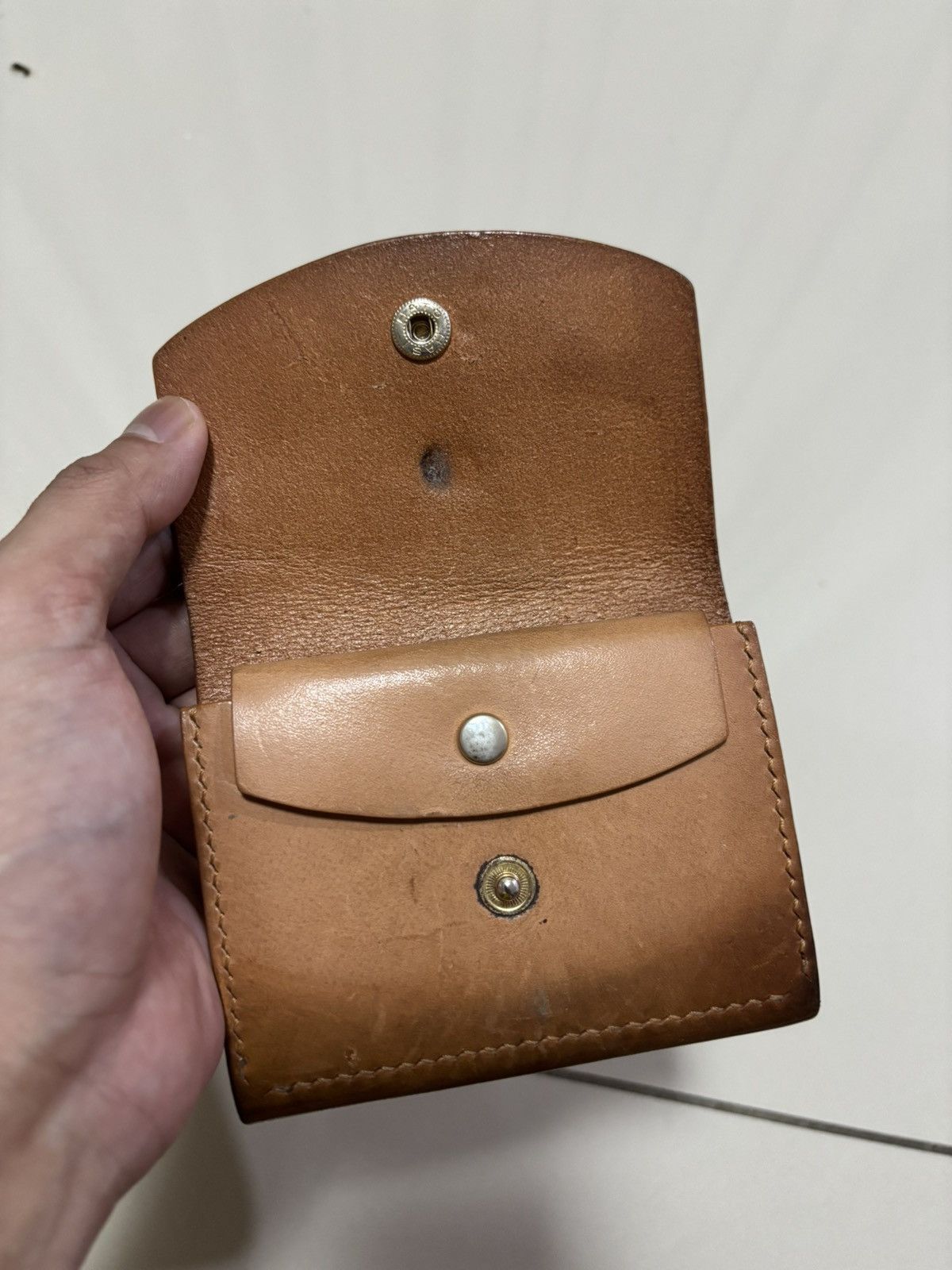 Handmade VINTAGE LEATHER WALLET HATO HASI BUTTON Size ONE SIZE - 3 Thumbnail