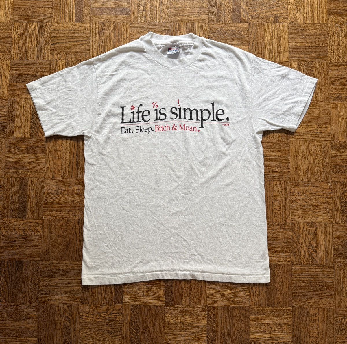 Vintage Vintage 90s Life is Simple Bitch & Moan Graphic Tee Size US L / EU 52-54 / 3 - 1 Thumbnail