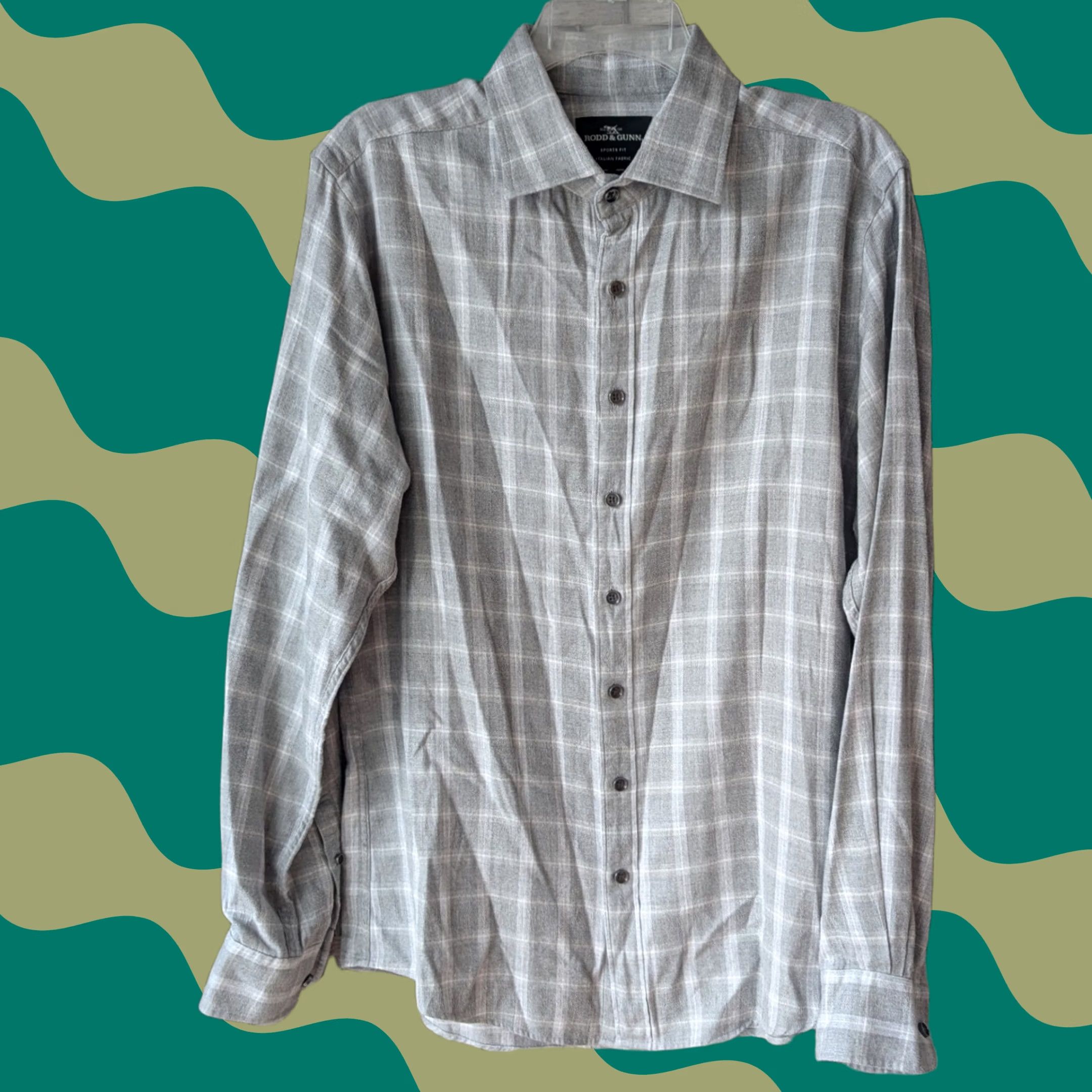 Rodd & Gunn Rodd & Gunn Grey White Plaid Sports Fit Italian Fabric Button Up Shirt Mens M Size US M / EU 48-50 / 2 - 1 Thumbnail