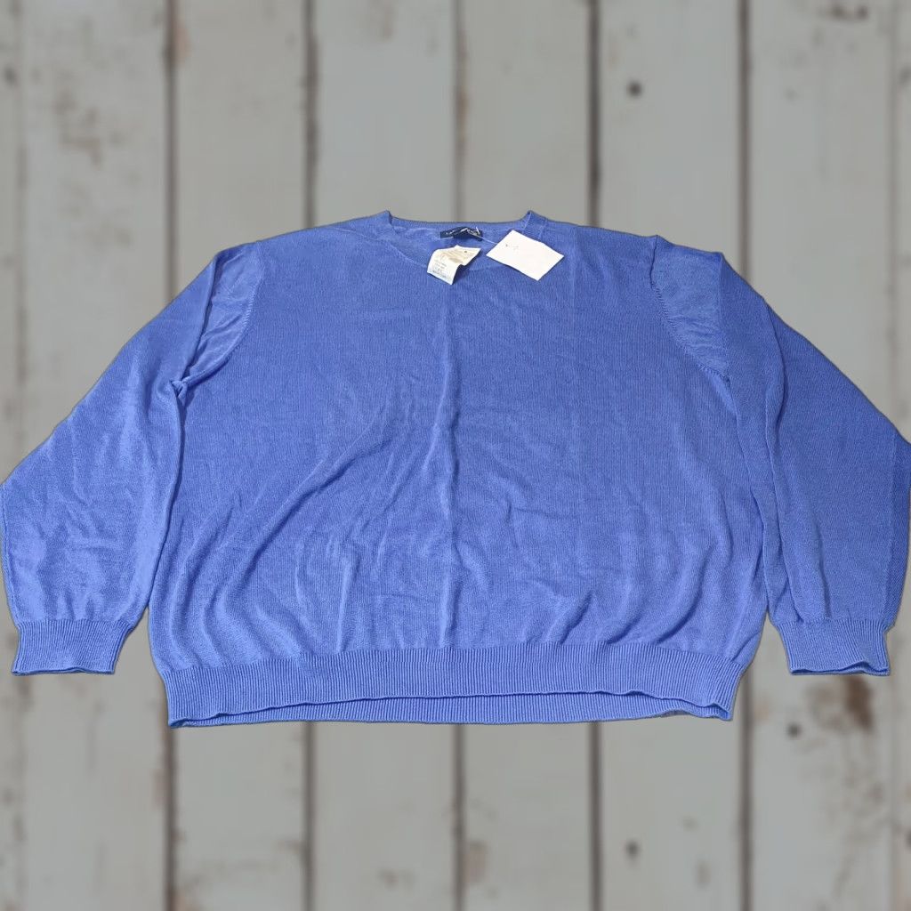 Lands' End VINTAGE Lands’ End Men’s XL Blue Cotton Crew Neck Pullover Sweater VTG VTG Size US XL / EU 56 / 4 - 1 Thumbnail