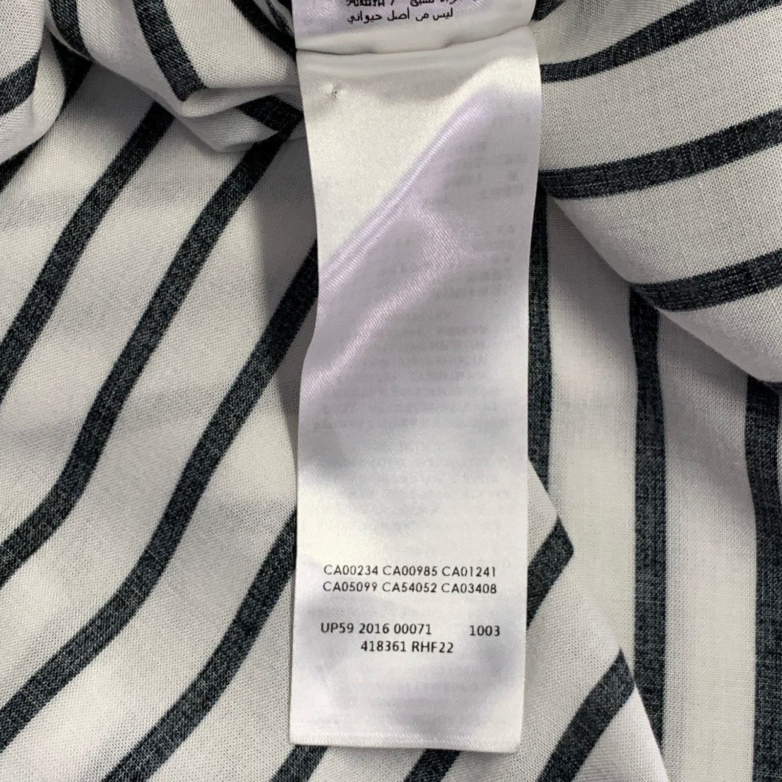 McQ Alexander McQueen L Black White Viscose Stripe Tunic Shirt Size L / US 10 / IT 46 - 8 Thumbnail