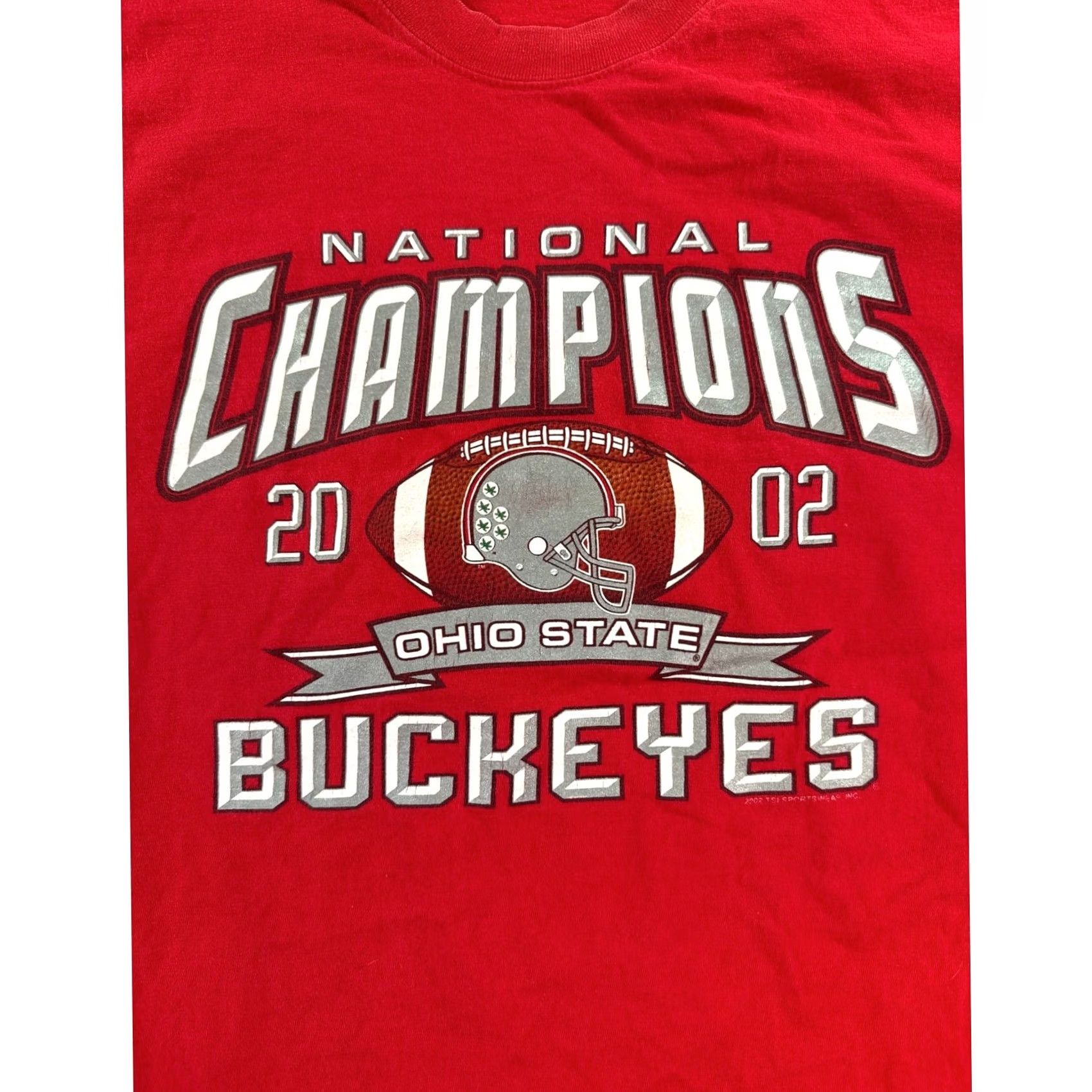 Hanes VINTAGE Ohio State Buckeyes Shirt Mens XL Red 2002 National Champions Long Sleeve Hanes Beefy-T Size US XL / EU 56 / 4 - 3 Thumbnail