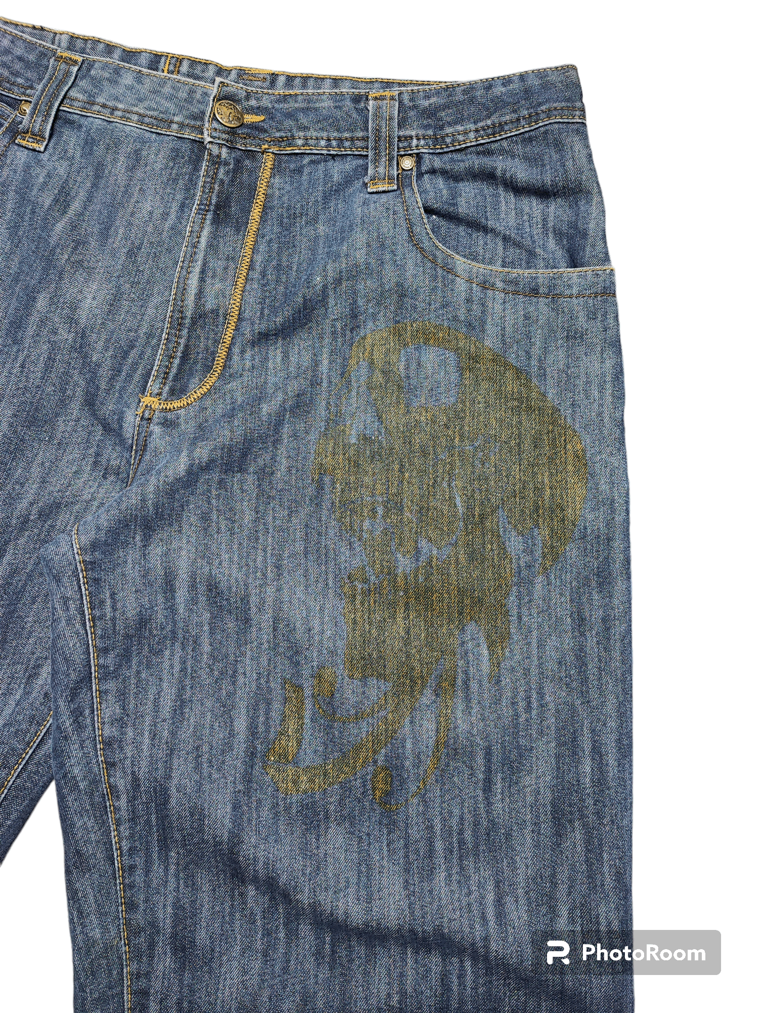 Affliction Skull Jeans Baggy Design by AC:CESS Size US 38 / EU 54 - 2 Thumbnail