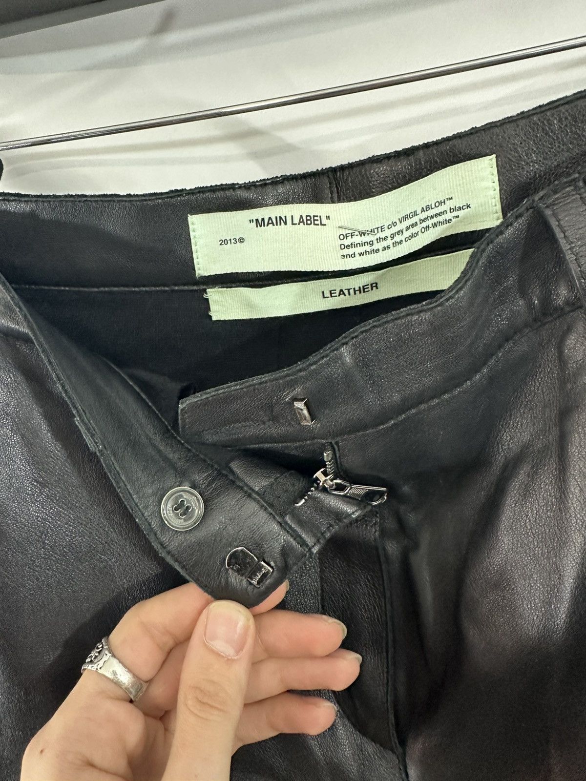Off-White Off White Leather Snakeskin Pants Size US 42 / EU 58 - 8 Thumbnail