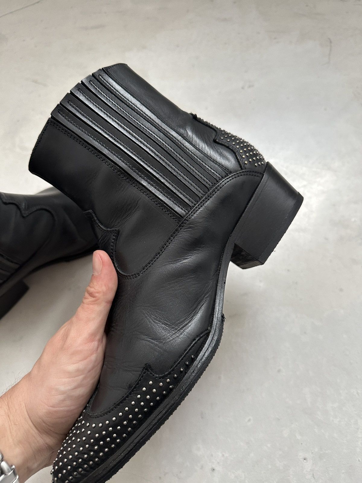 Japanese Brand × Vintage Wyatt leather studed ankle boots avantgarde Size US 9 / IT 39 - 6 Thumbnail