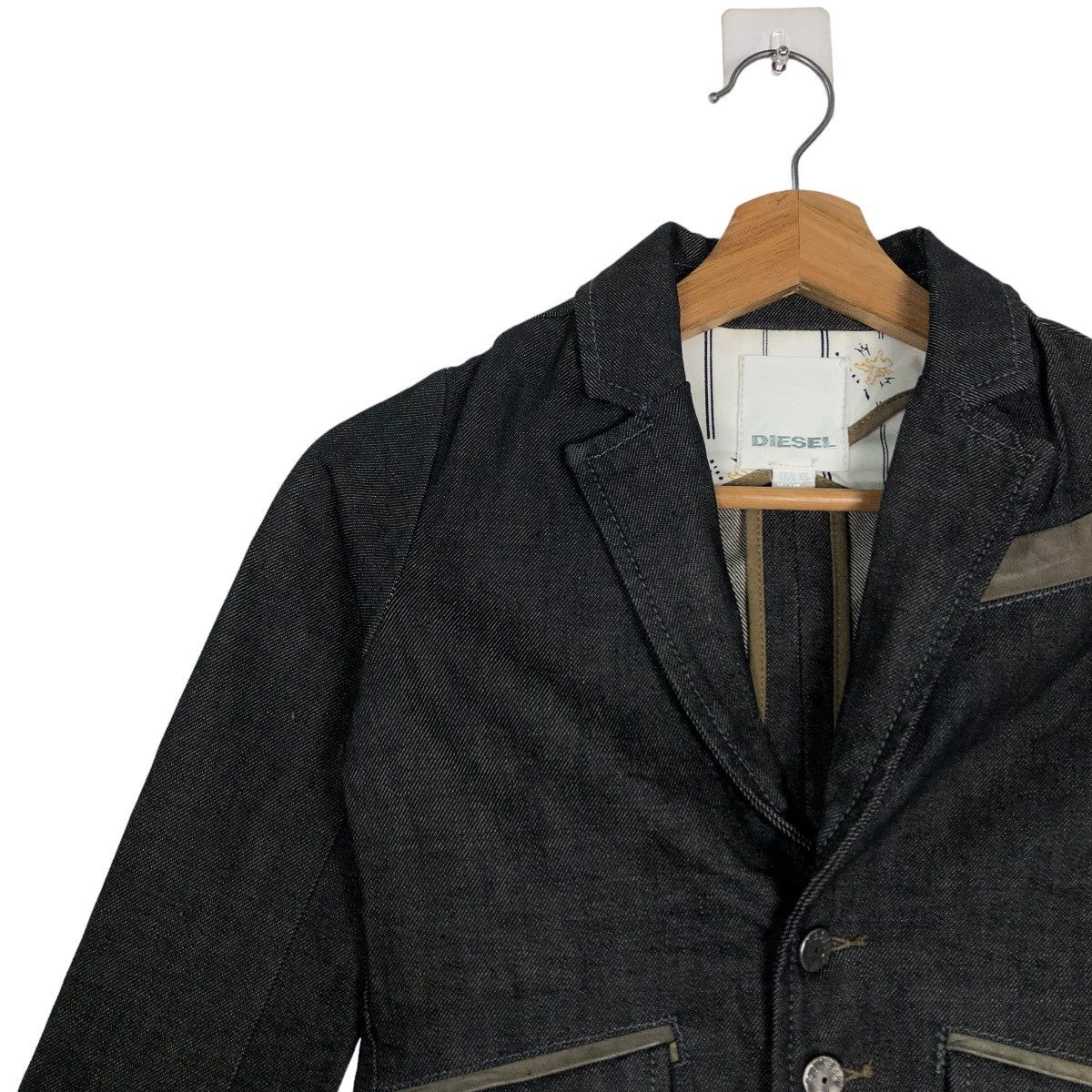 Japanese Brand 🔥Vtg Cropped Jacket Diesel Double Breast Biker Size XS / US 0-2 / IT 36-38 - 7 Thumbnail