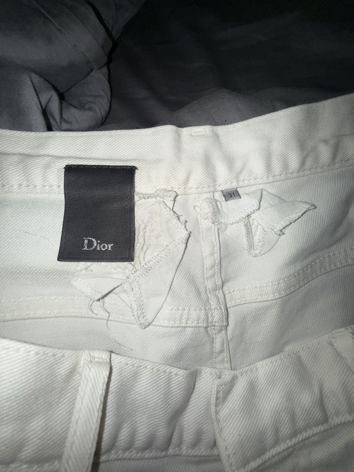 Dior Dior Hedi Slimane White Distressed Denim Size US 31 - 4 Thumbnail