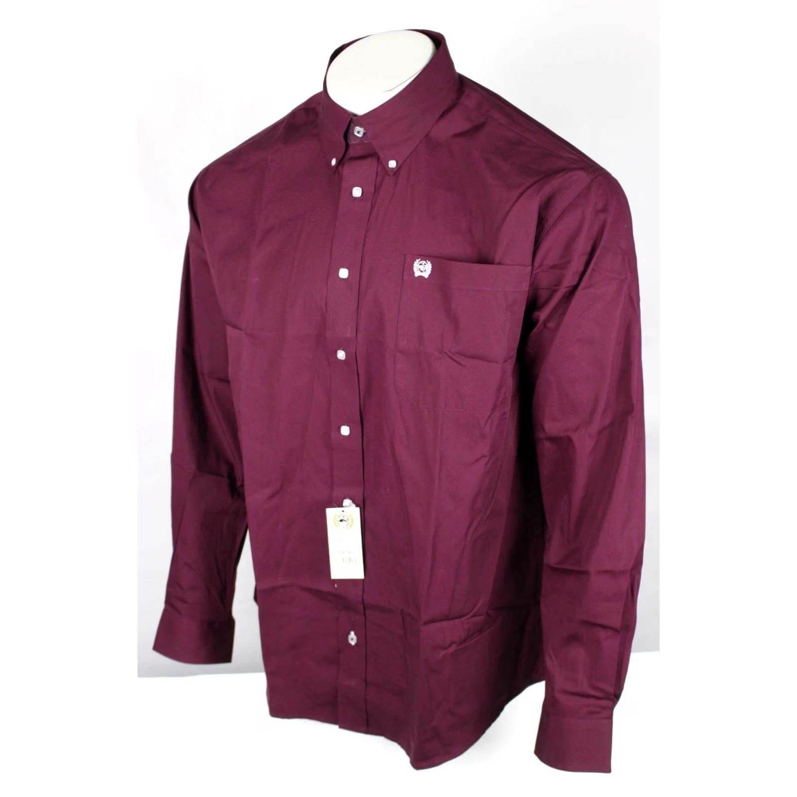 Vintage Cinch Men's Western Button Shirt Solid Long Sleeve M Medium Burgundy MTW1104239 Size US M / EU 48-50 / 2 - 5 Thumbnail