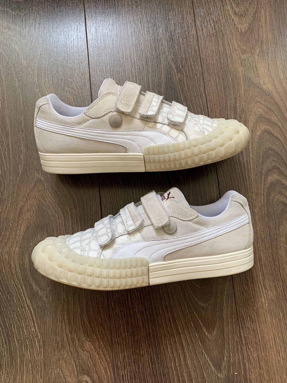image of Maison Mihara Yasuhiro X Puma Low Top Sneakers in Cream/White, Men's (Size 11)
