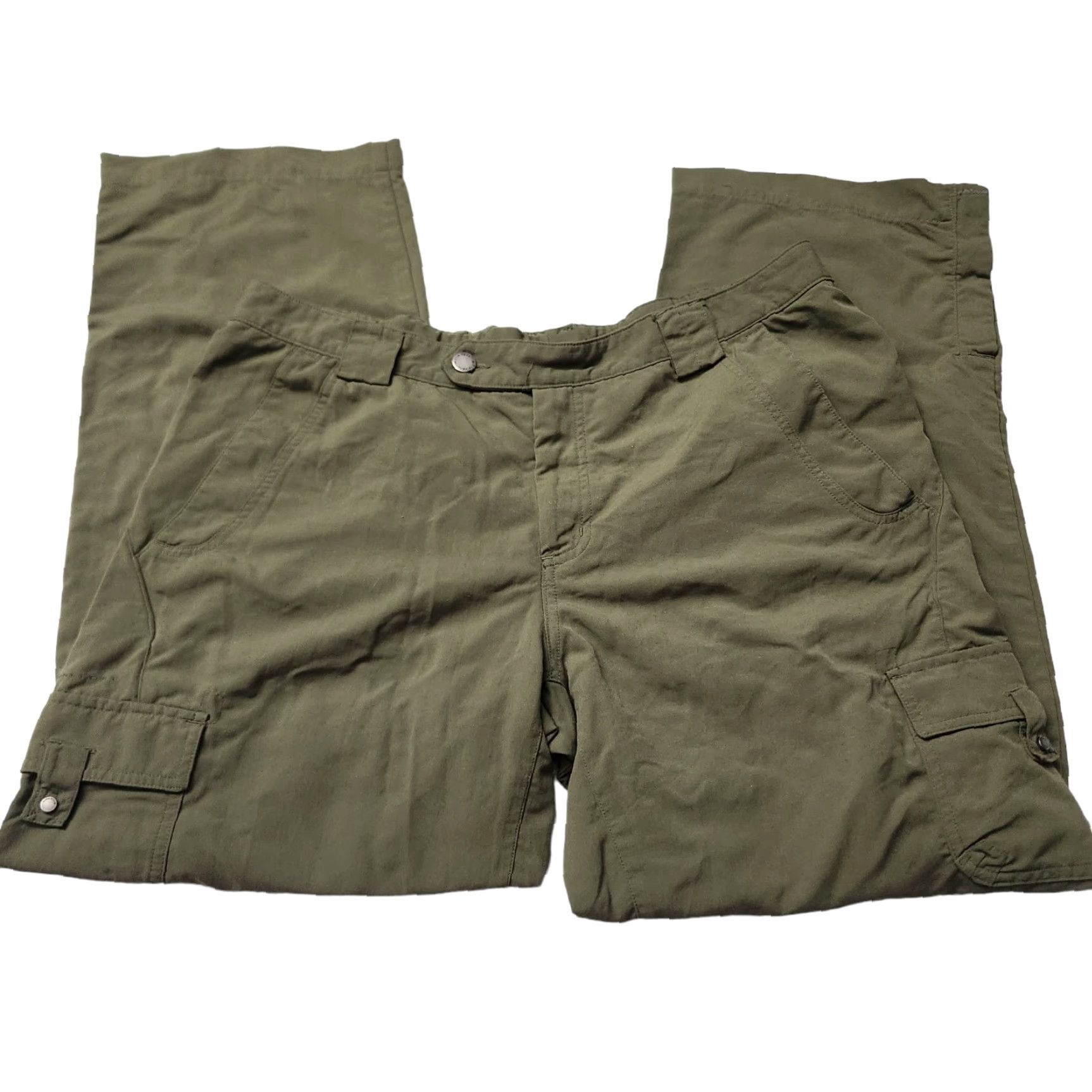 Vintage Columbia Cargo Convertible Olive Green Pants 16 Long Womens Size 38" / US 16 / IT 52 - 5 Thumbnail