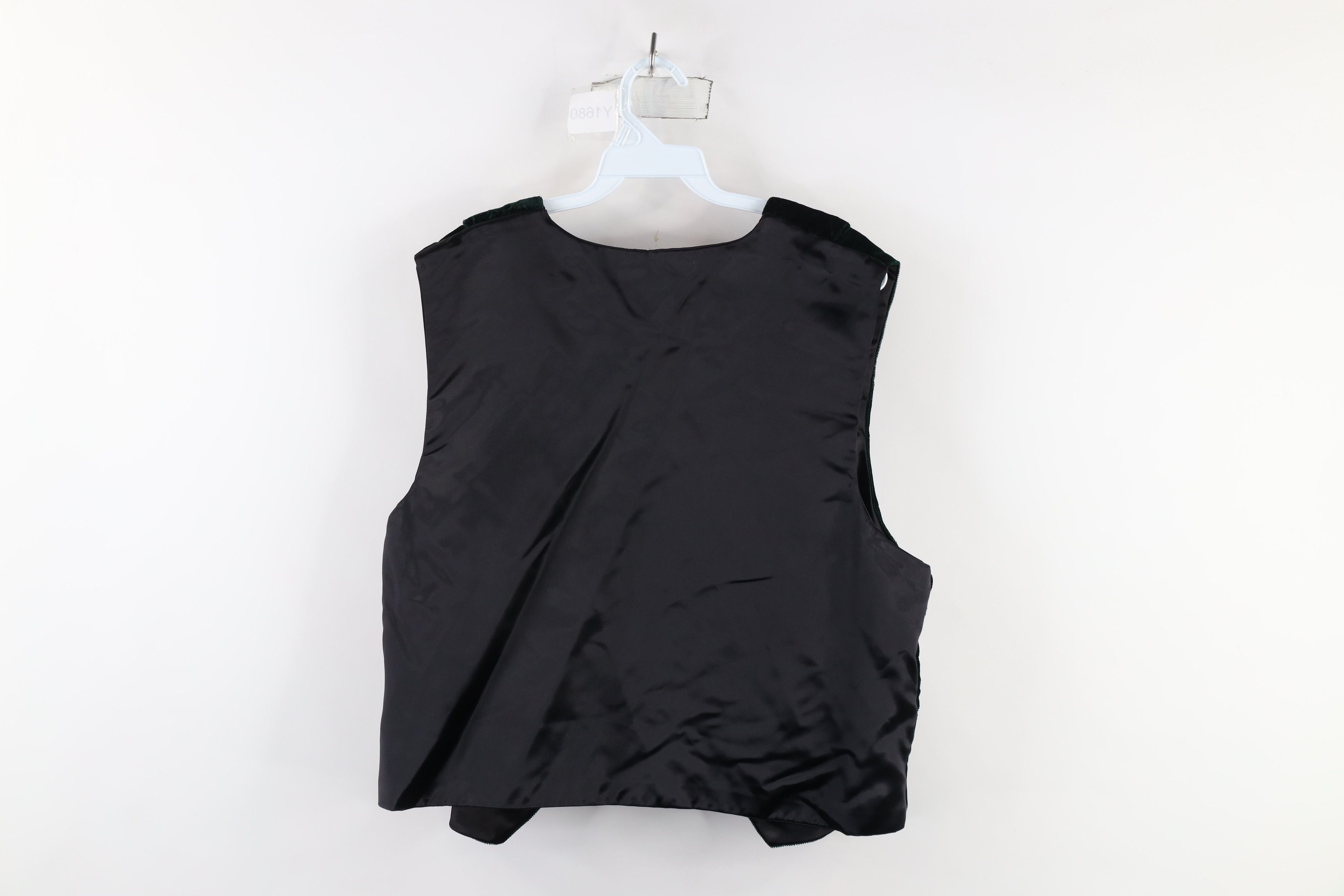 Vintage Vintage 90s Streetwear Crushed Velvet Velour Vest Green USA Size L / US 10 / IT 46 - 10 Thumbnail