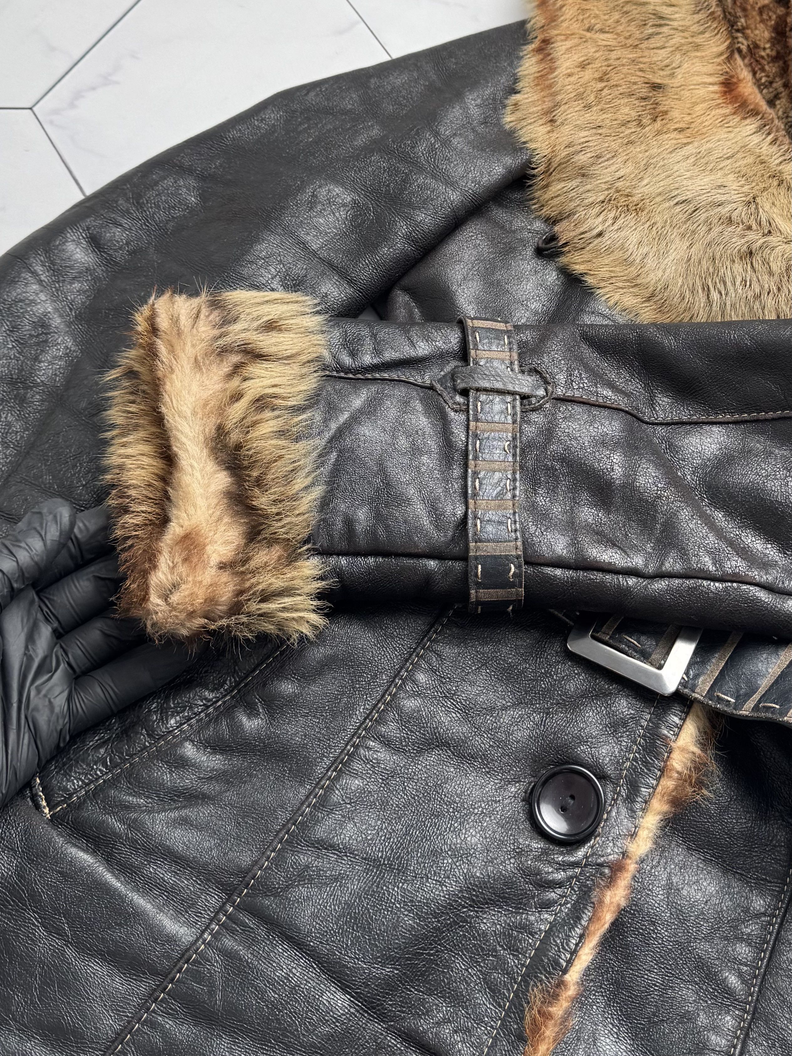 Vintage Vintage Real Sheepskin Hooded Coat With Belted (B550)E2D15 Size S / US 4 / IT 40 - 6 Thumbnail