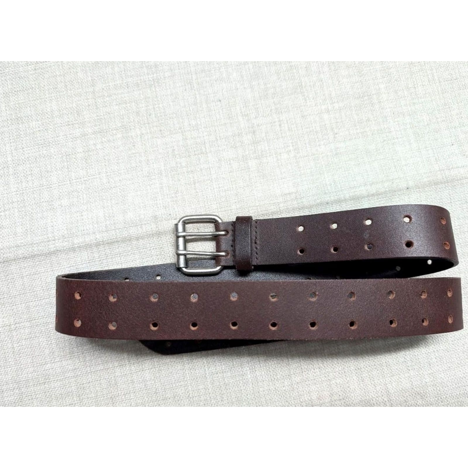 Dickies VINTAGE Dickies leather belt 38 brown cowhide full grain skate 1990s Mens 38" long 1-1/2" wide Size 38 - 7 Thumbnail
