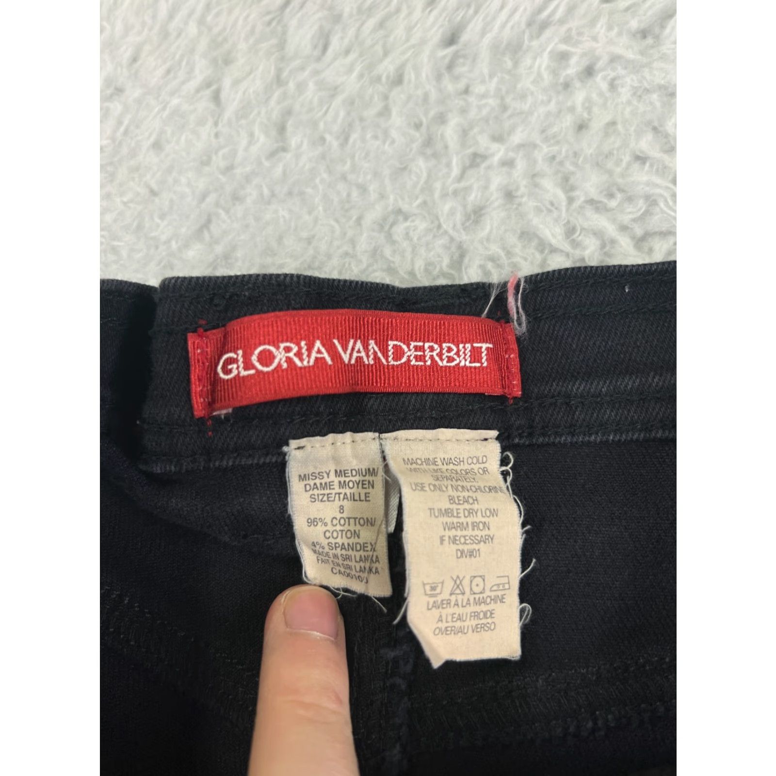 Gloria Vanderbilt Gloria Vanderbilt Jeans Womens 8 Black Denim Stretch Cotton Blend Straight Size 30" / US 8 / IT 44 - 3 Thumbnail