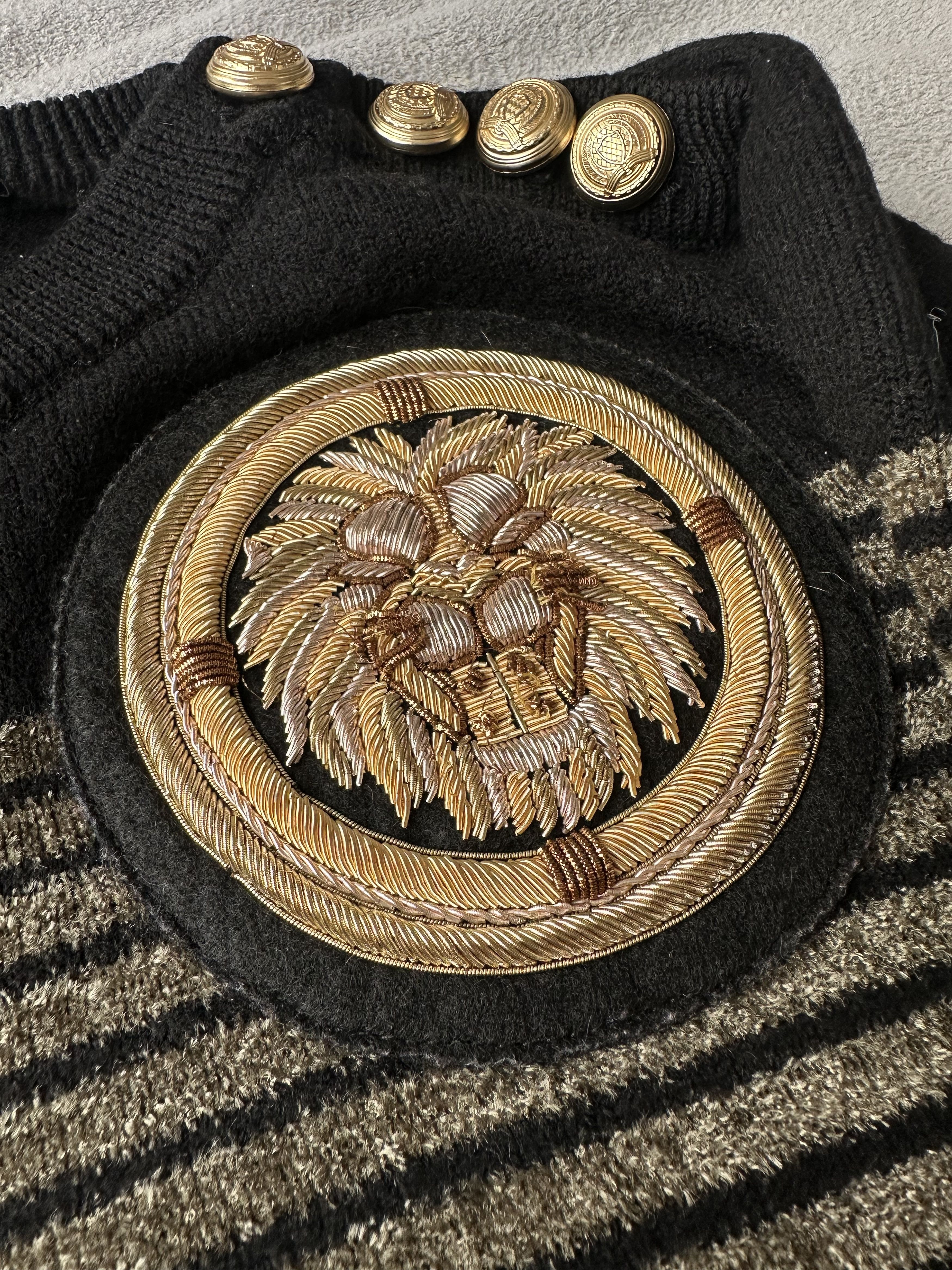 Balmain × H&M Balmain x H&M Embroidered Military Sweater Logo Size US M / EU 48-50 / 2 - 2 Thumbnail