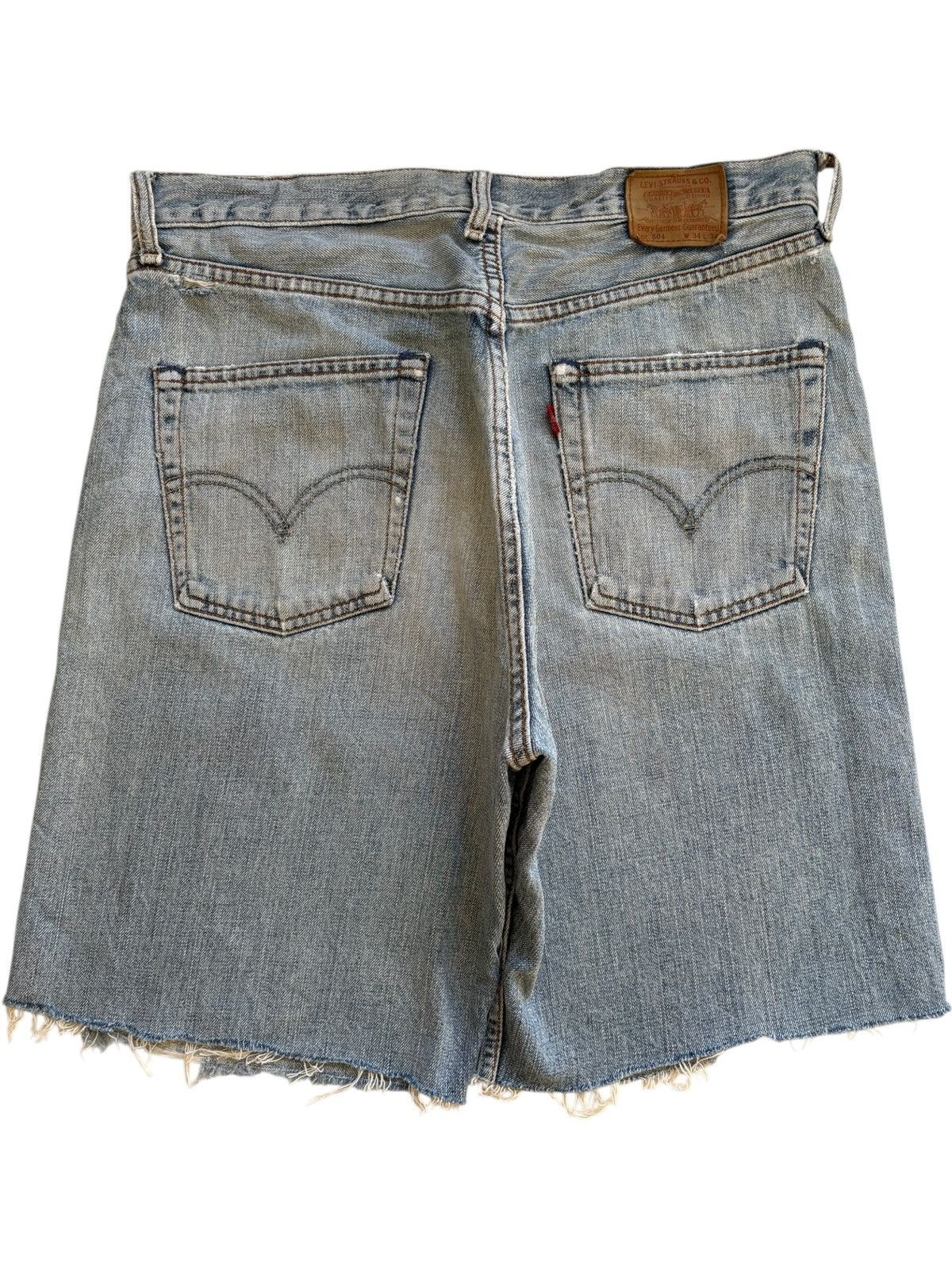 Levi's Vintage 90s Levis 504 Distressed Loose Jean Shorts Jorts Size US 34 / EU 50 - 2 Thumbnail