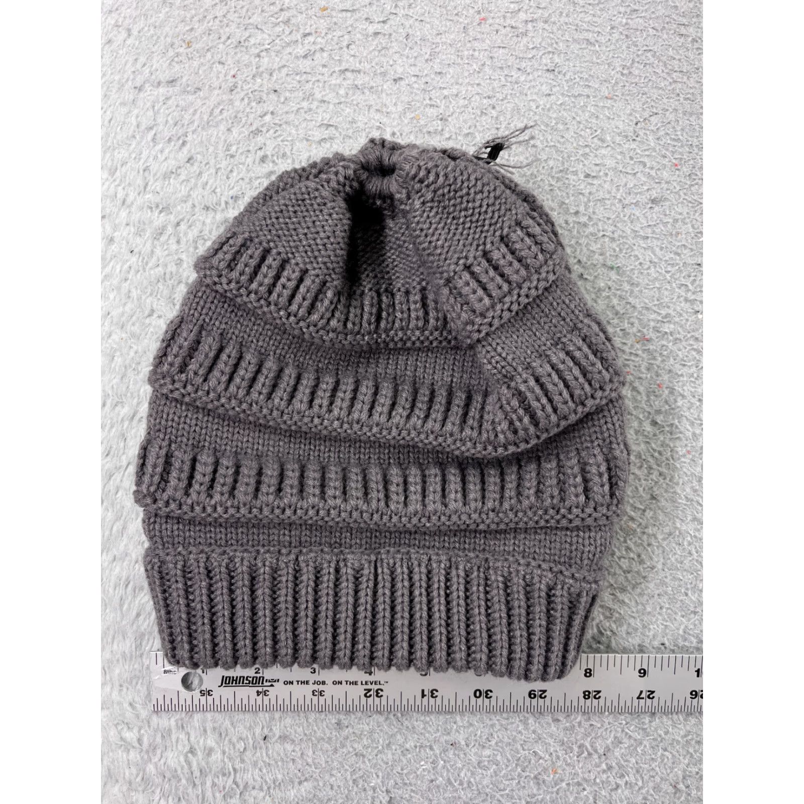 Apple Apple Star Slouch Beanie Toque Hat Womens One Size Gray Knit Acrylic Winter Ski Size ONE SIZE - 5 Thumbnail