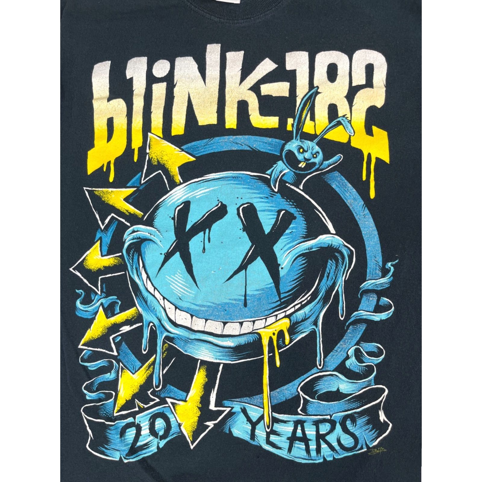 Gildan Men's Blink-182, 20 Years Graphic T-Shirt Punk Rock Band Sz M Shirt Mens Black Cotton 2010s Vintage Theme Music Size US M / EU 48-50 / 2 - 3 Thumbnail