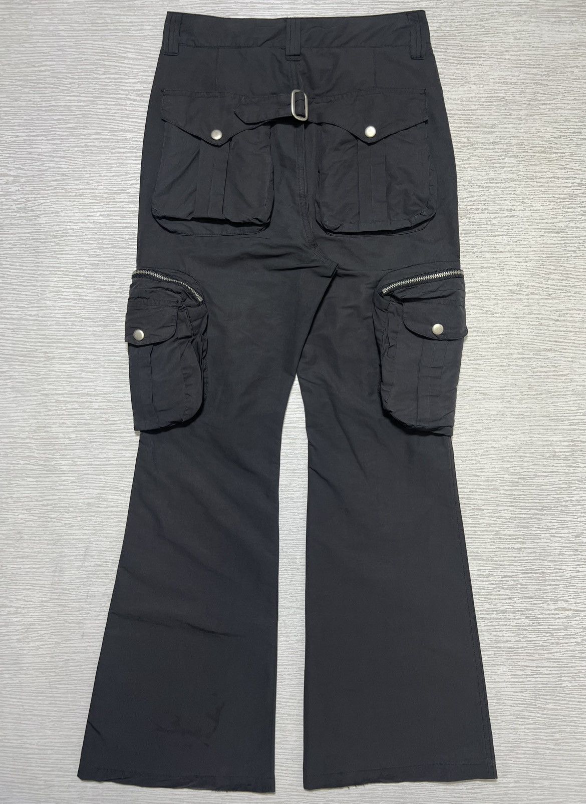 FFFPOSTALSERVICE FFFPostalService - Charcoal Flared Cargo Pants V.1 Size US 27 - 2 Thumbnail