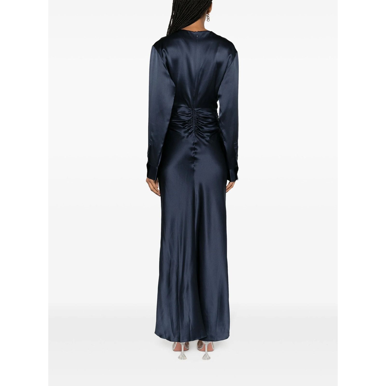 NWT Christopher Esber Navy Blue Silk Twist Dress, AU 6, US 0