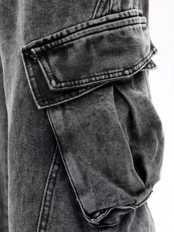 Japanese Brand VIBE Retro washed distressed stacked cargo jeans Size US 32 / EU 48 - 4 Thumbnail