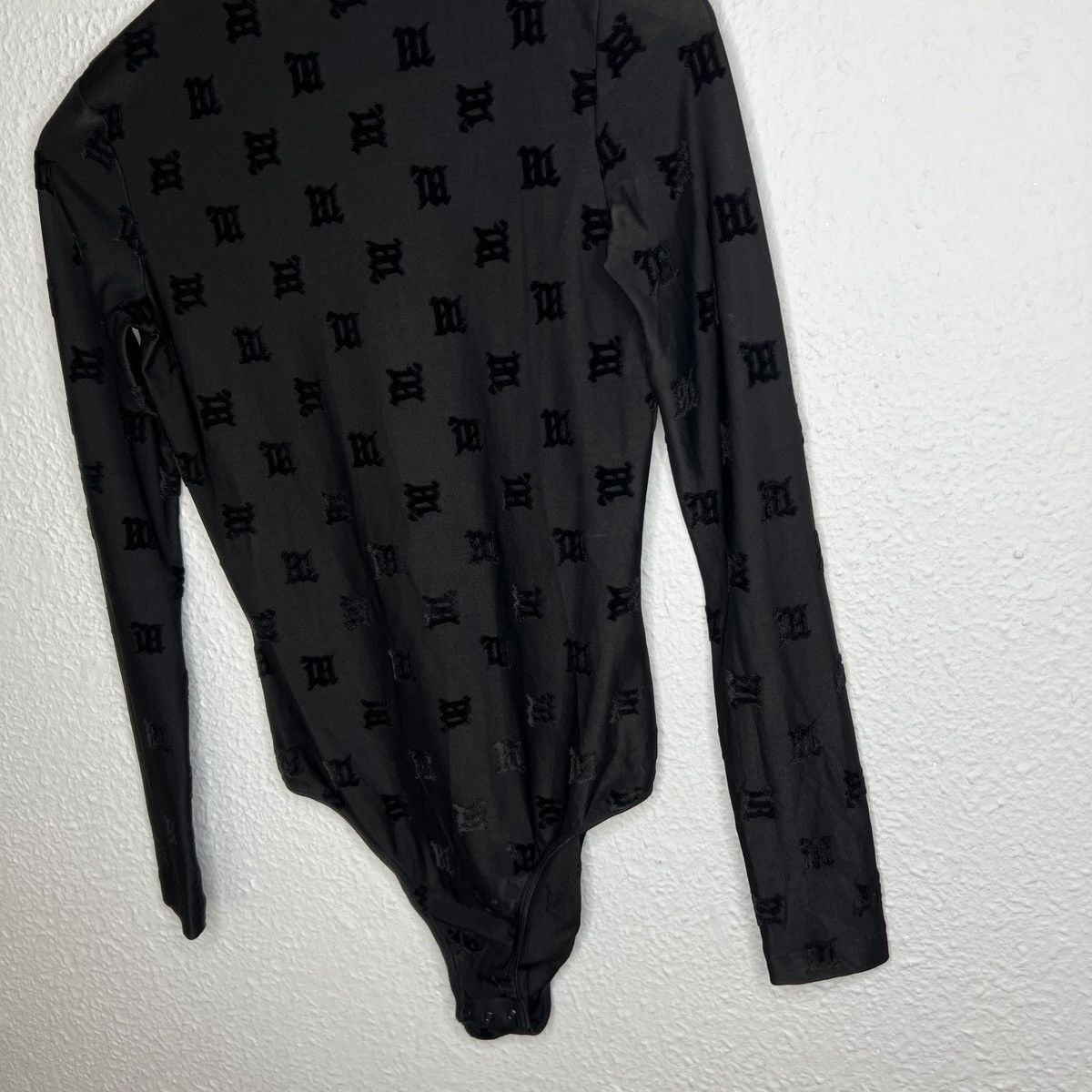 Misbhv MISBHV Bodysuit Allblack Velour Monogram Black Logo Size S / US 4 / IT 40 - 4 Thumbnail