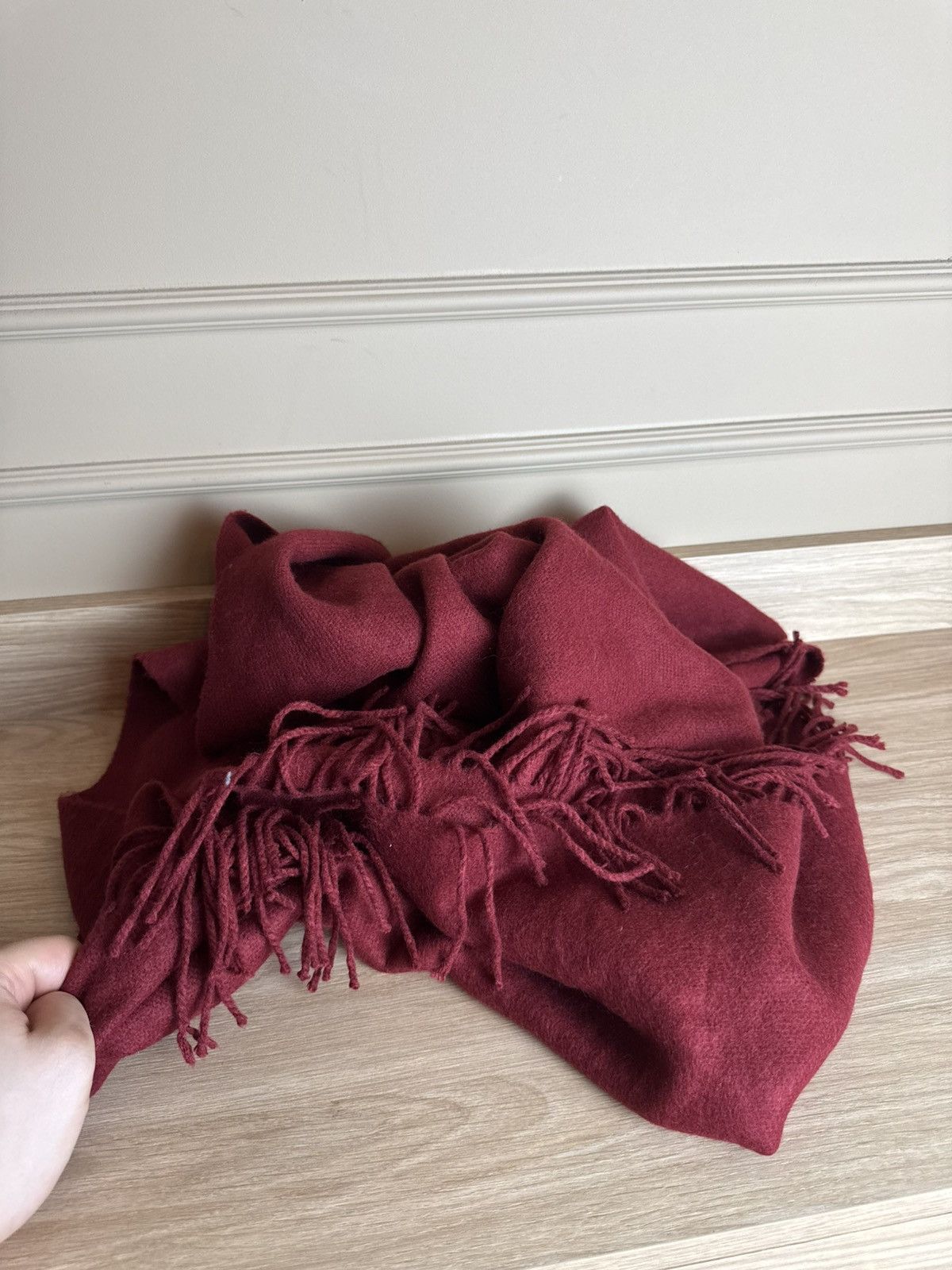 Acne Studios ACNE STUDIOS Burgundy Virgin Wool Knit Wrap Tippet Scarf Size ONE SIZE - 5 Thumbnail