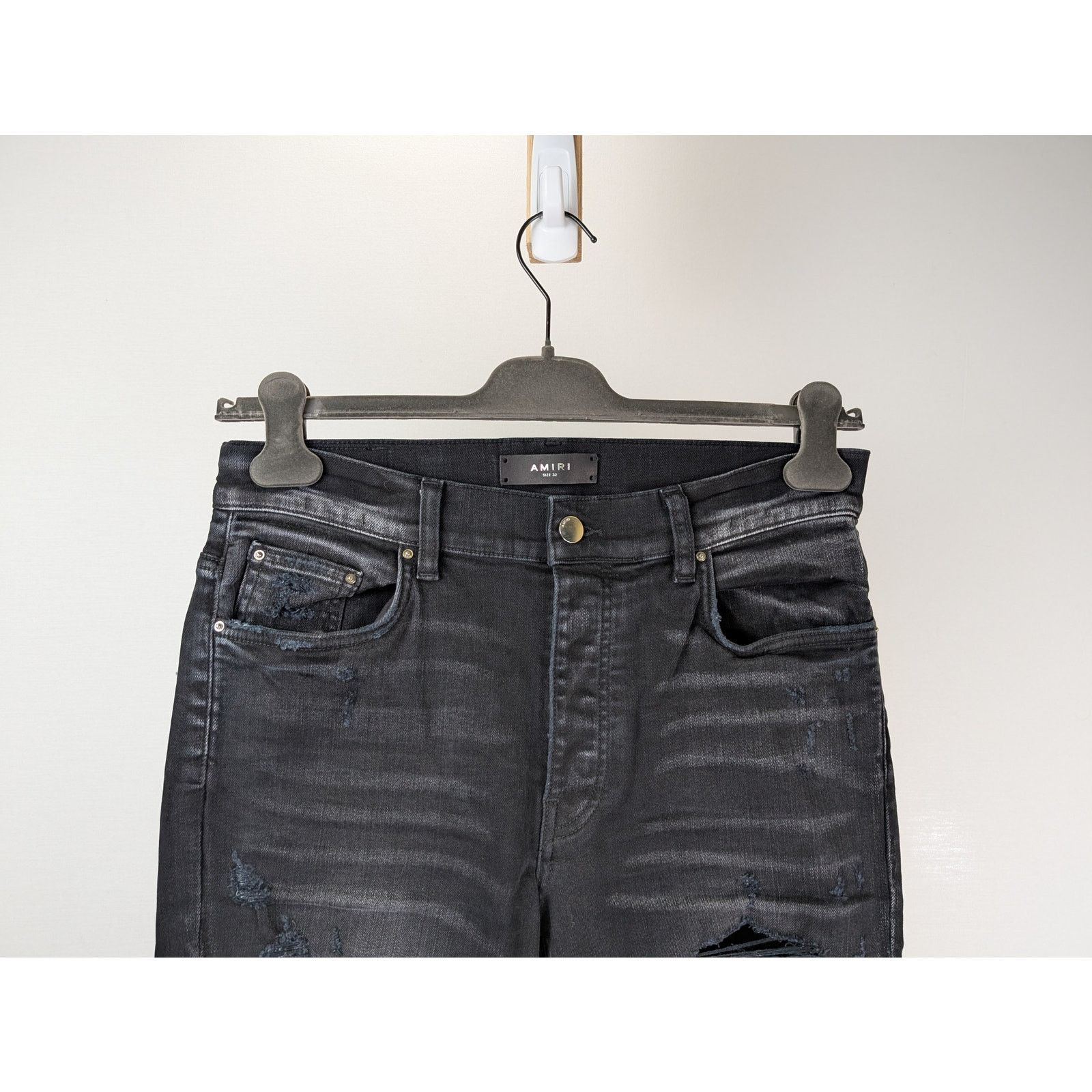 Amiri o1rshd1 Thrasher Plus Jean in Aged Black Size US 32 / EU 48 - 2 Thumbnail