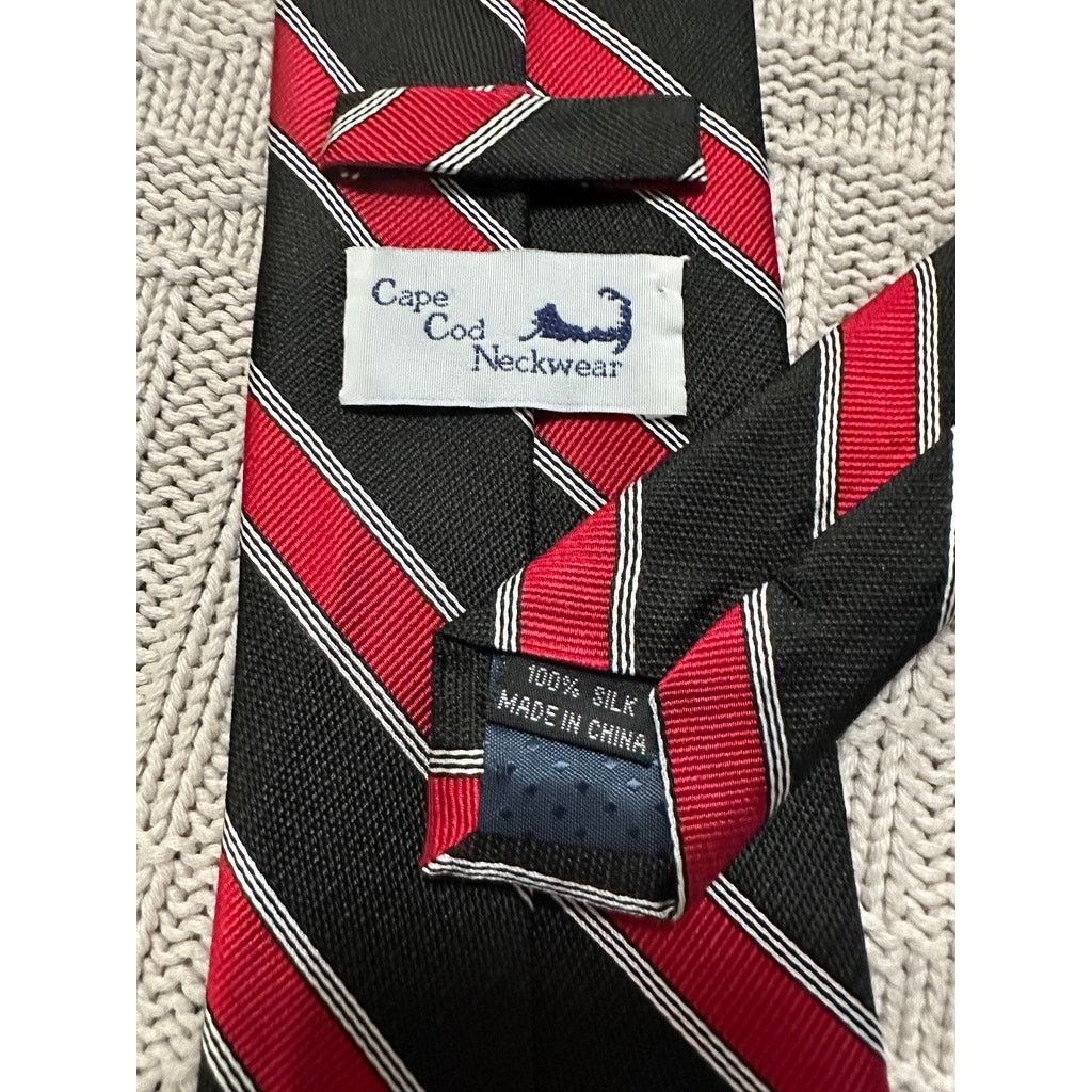 Other Cape Cod red and black striped silk tie Size ONE SIZE - 3 Thumbnail