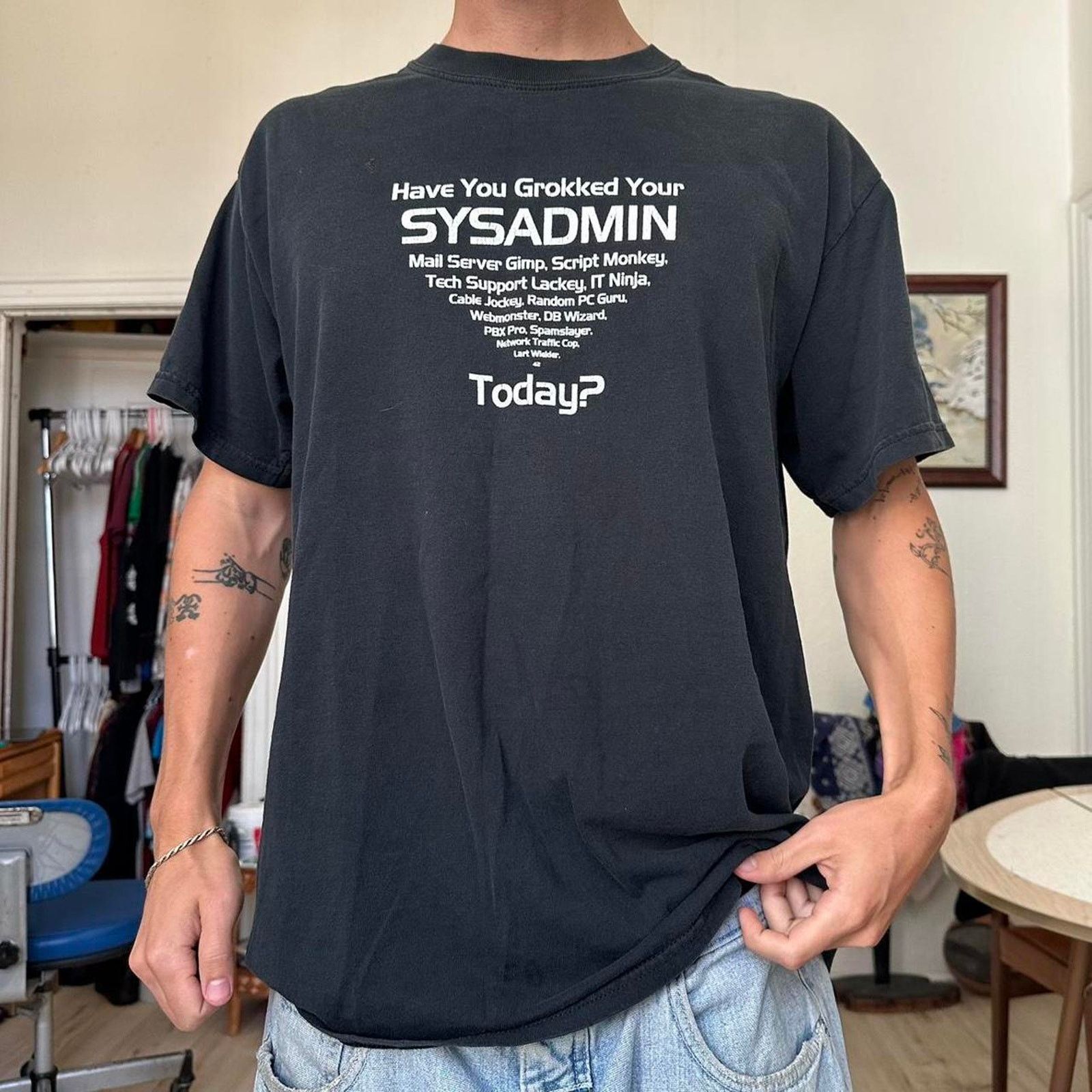 Vintage Vintage 00s Sysadmin IT Nerd Computer Geek Graphic Tee Size US L / EU 52-54 / 3 - 1 Thumbnail