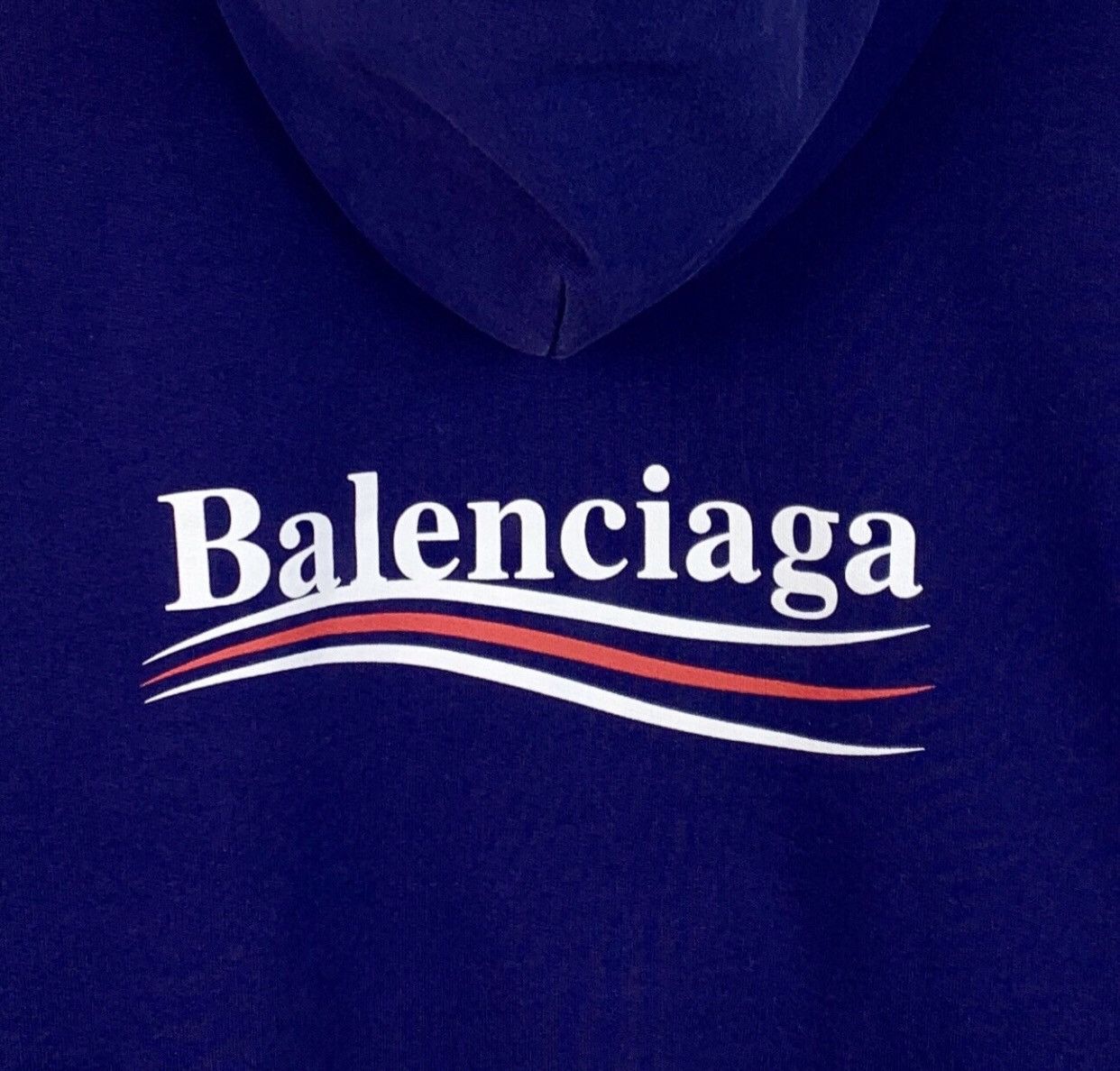 Balenciaga Balenciaga deep blue logo letter drawstring sweatshirt Size US M / EU 48-50 / 2 - 5 Thumbnail