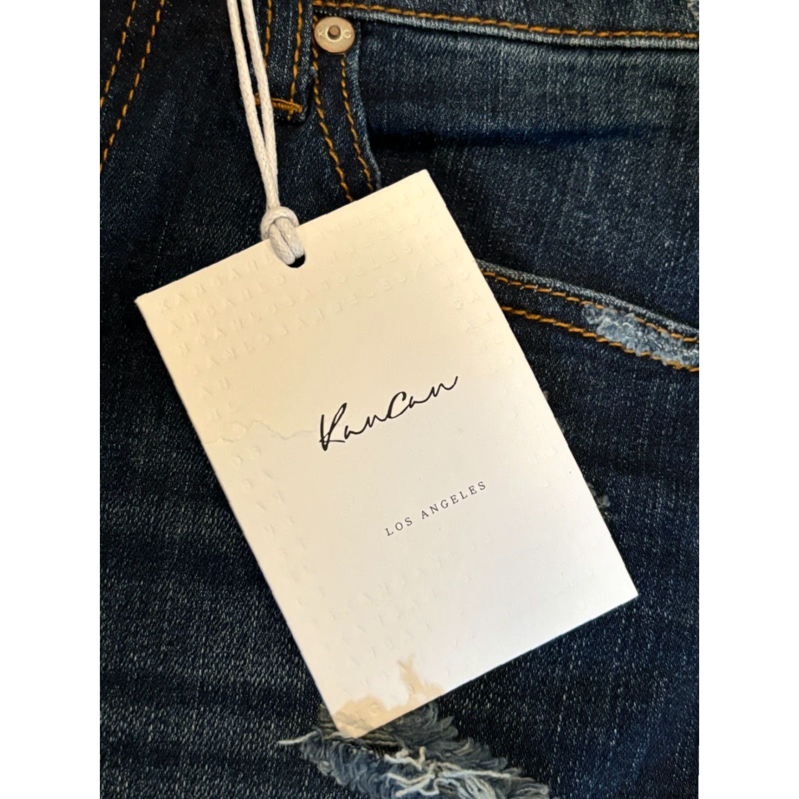 Vintage KanCan Jeans NWT Womens 24/1 Blue Skinny Mid Rise Denim Stretch Frayed Hem Jeans Womens Straight? Size 25" / US 0 / IT 36 - 5 Thumbnail