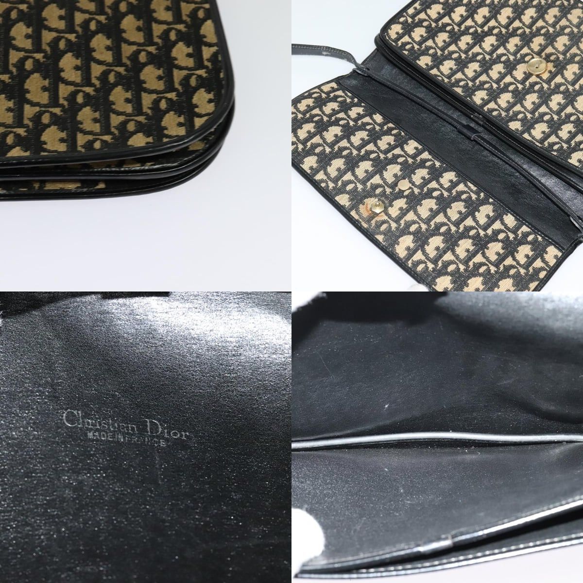 Dior DIOR Trotter Canvas Shoulder Bag Navy Gold Size ONE SIZE - 11 Thumbnail
