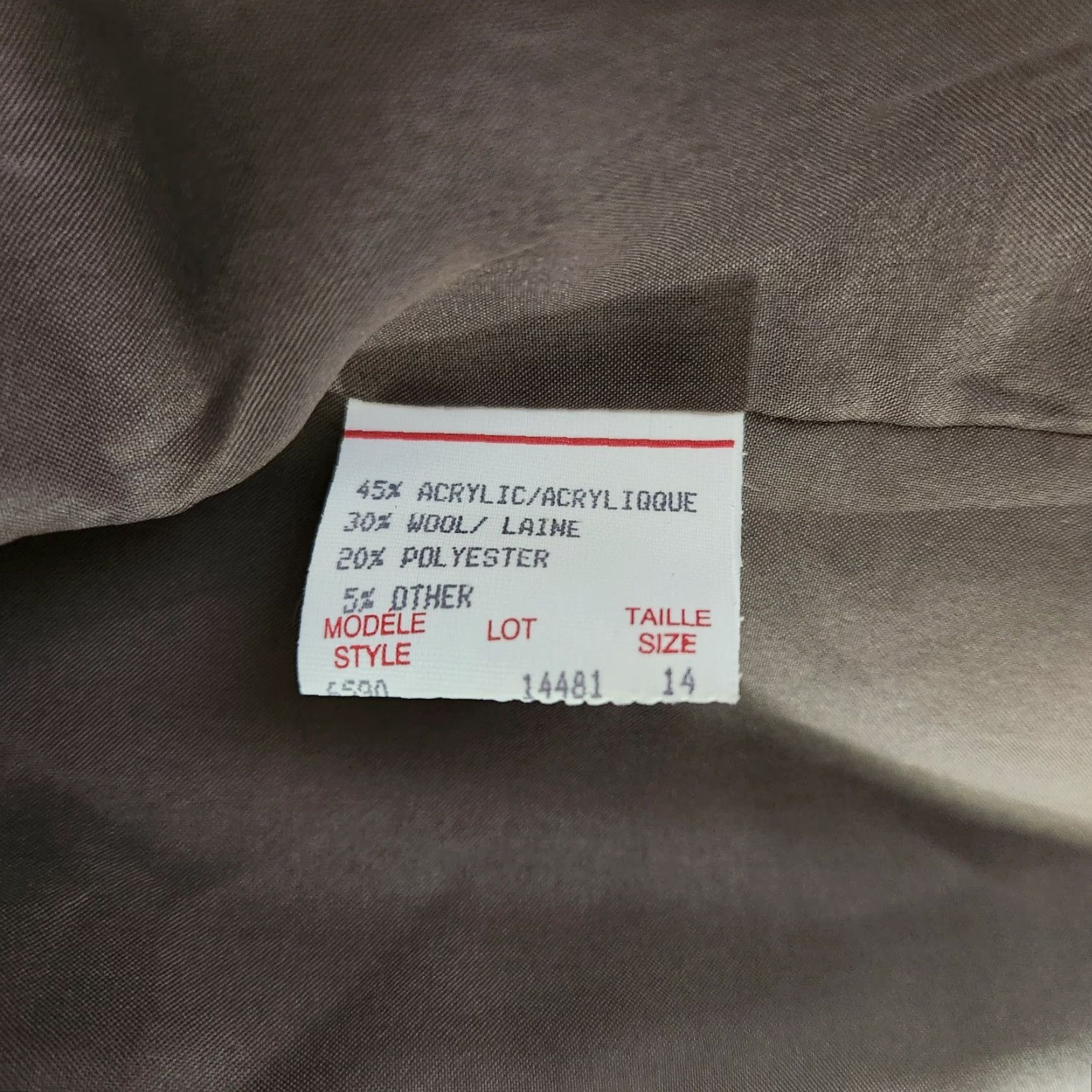 Lee VINTAGE Lana Lee Womens Blazer 2 Button Wool Blend Taupe Plaid Size 14 - Brown Academia Woman Mens? Size XL / US 12-14 / IT 48-50 - 4 Thumbnail