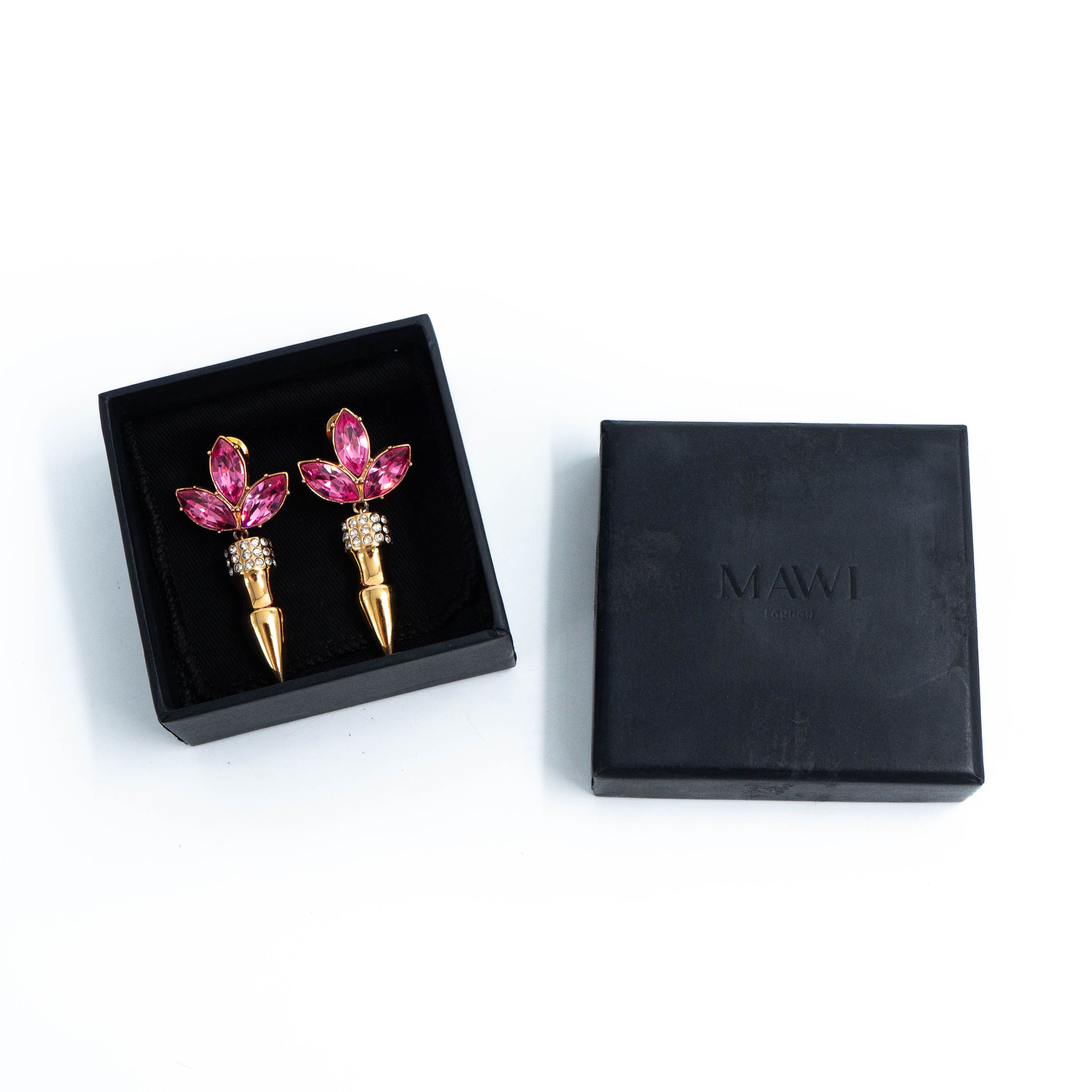 Jewelry × Vintage MAWI London Women Jewelry Earrings Pink Gold Size ONE SIZE - 4 Thumbnail
