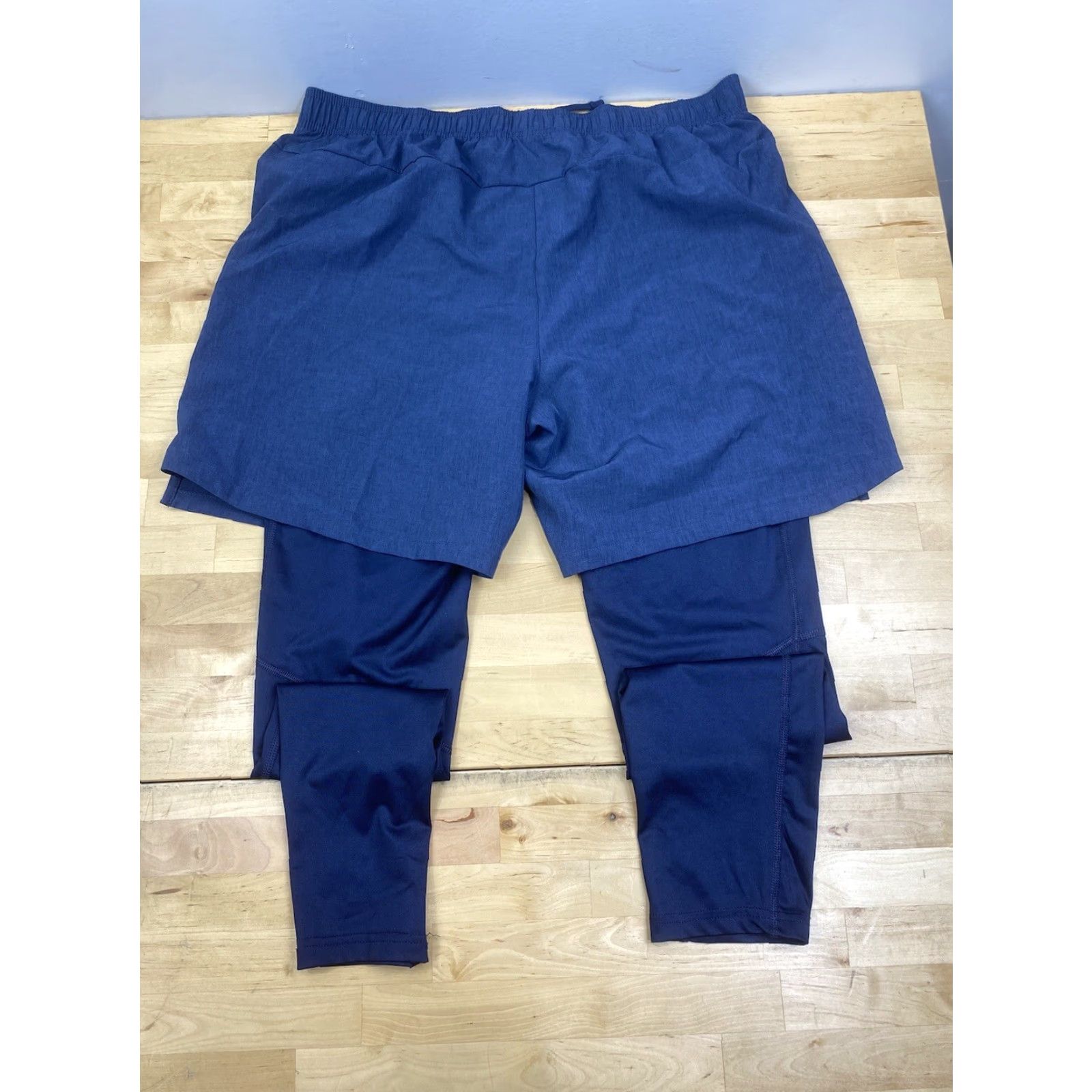 Vintage Skora Running Shorts Mens L Blue Athletic Lined Qwick Dry #8411 Size US 33 - 3 Thumbnail