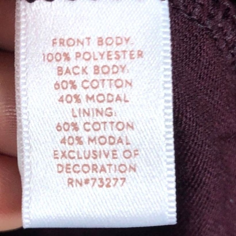 Lauren Conrad Lauren Conrad Blouse Womens Maroon Scoop Neck Lined Long Sleeve Modal Blend S Size S / US 4 / IT 40 - 7 Thumbnail