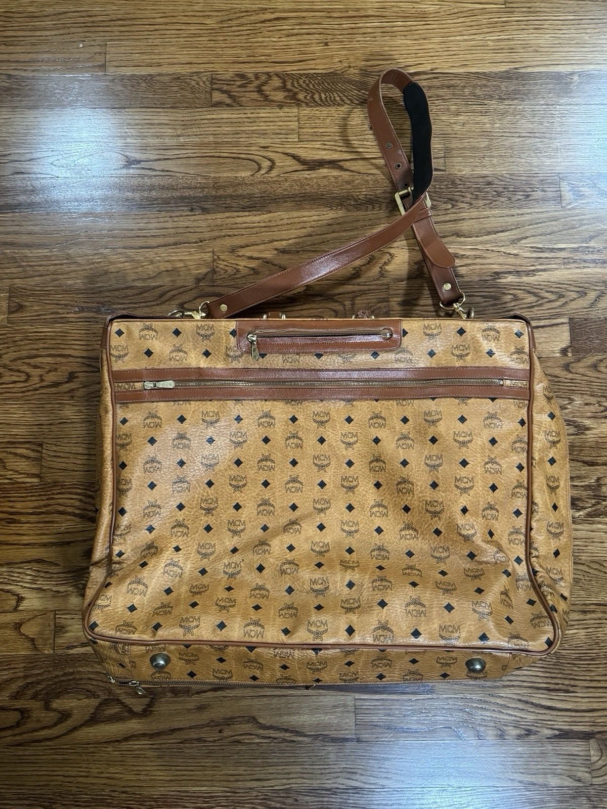 MCM Vintage Men’s MCM Monogram Cognac Leather Garment Bag Size ONE SIZE - 14 Thumbnail