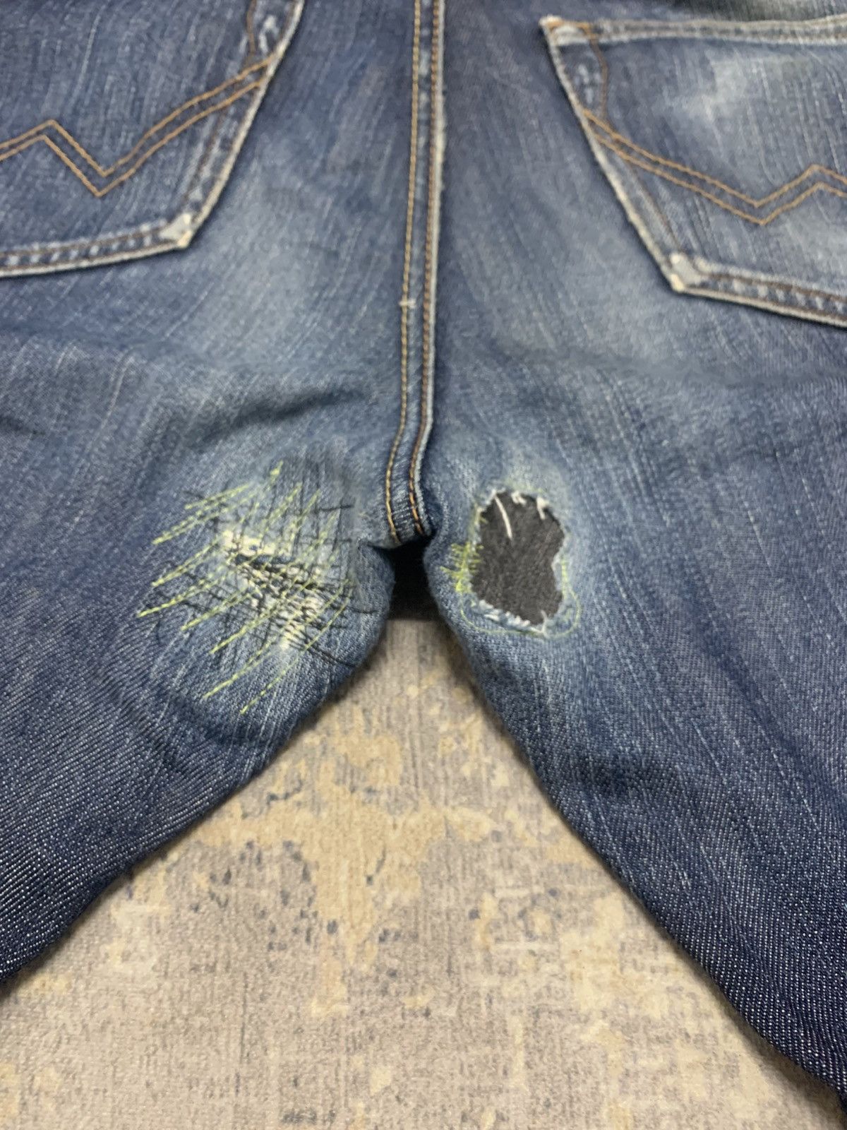 Japanese Brand Edwin Made In Japan Patchwork Jeans Size US 34 / EU 50 - 11 Thumbnail