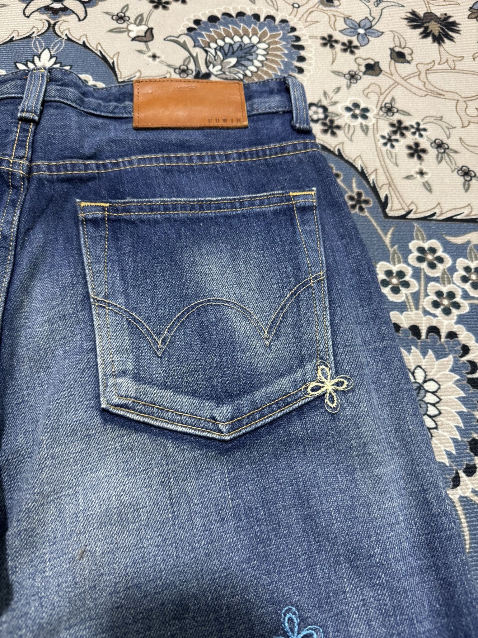 Beauty Beast × Edwin × Japanese Brand Japanese Brand Edwin Embroider Denim Tear Selvadge Jeans Size US 30 / EU 46 - 9 Thumbnail