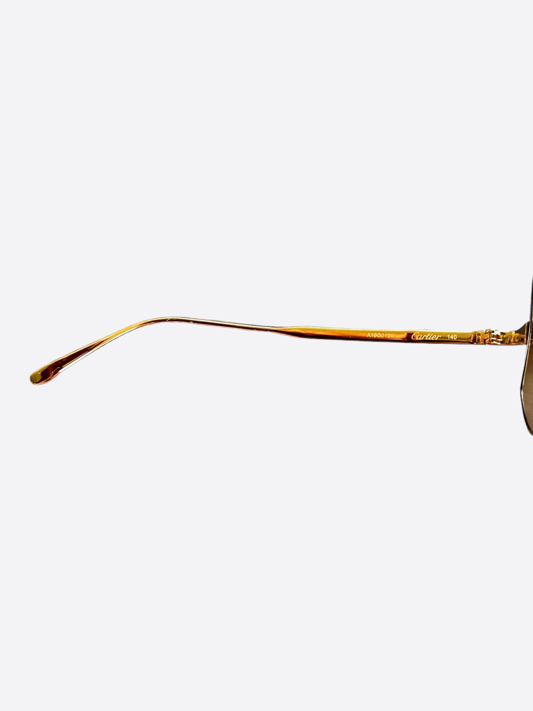Cartier Cartier Gold Santos CT0327S Sunglasses Size ONE SIZE - 5 Thumbnail